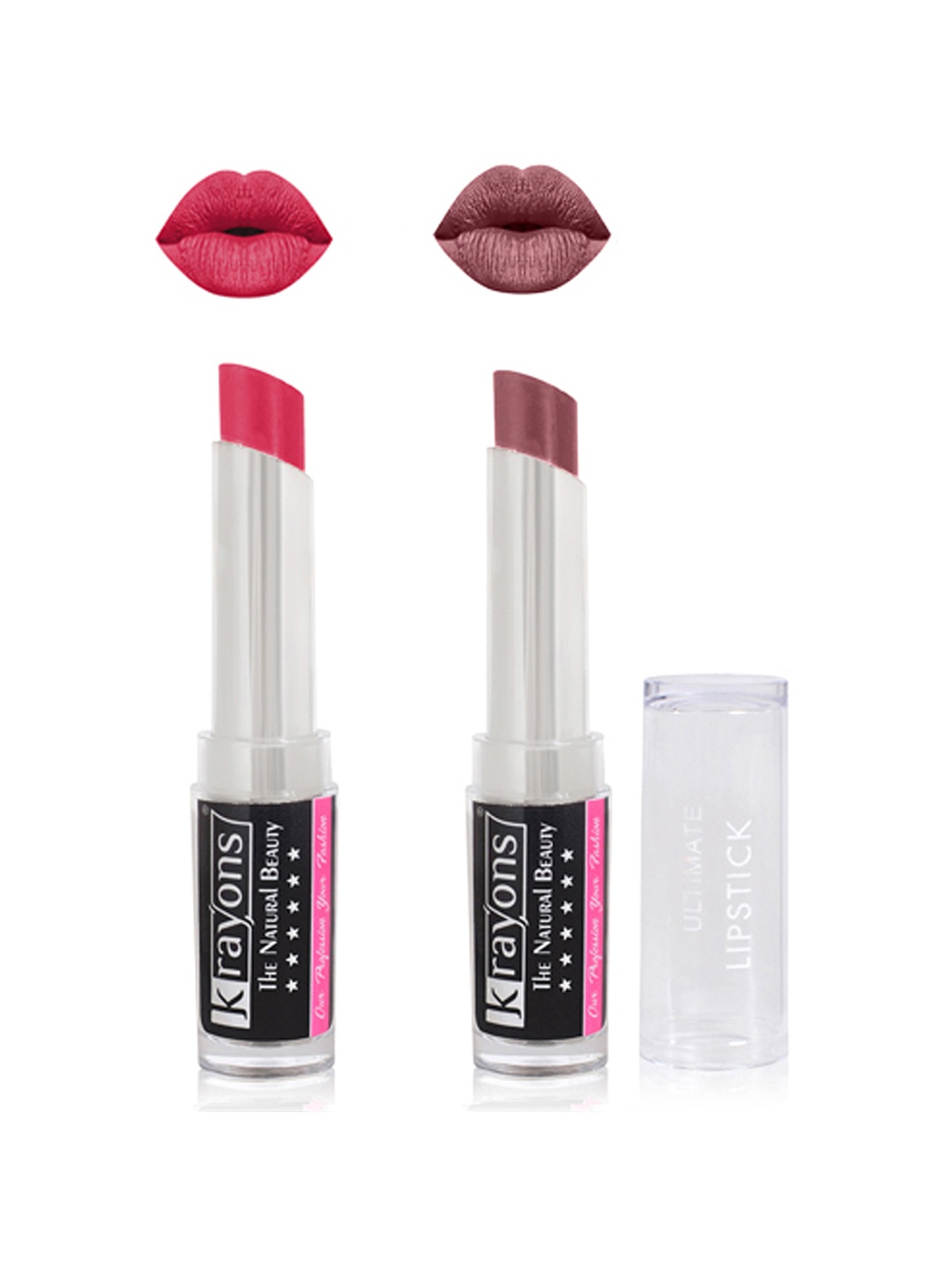 

krayons Set Of 2 Ultimate Moisturizing Matte Lipstick - Pink Flower 07 & Burgundy 09