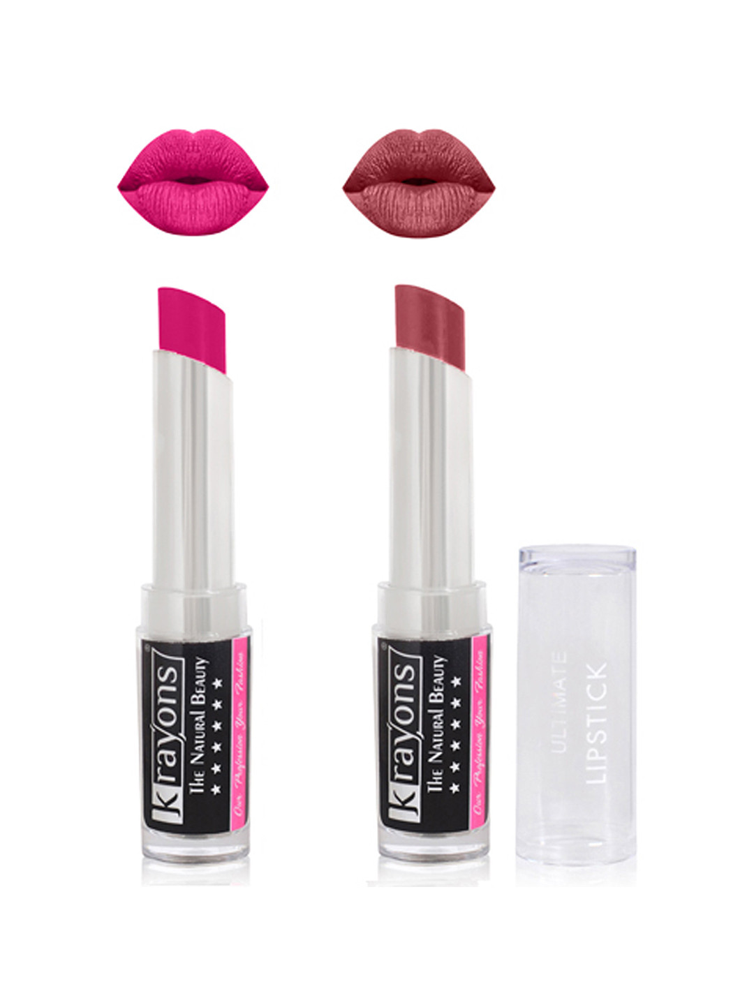

krayons Set Of 2 Ultimate Moisturizing Matte Lipstick - Pink Flower 04 & Haze Nude 12