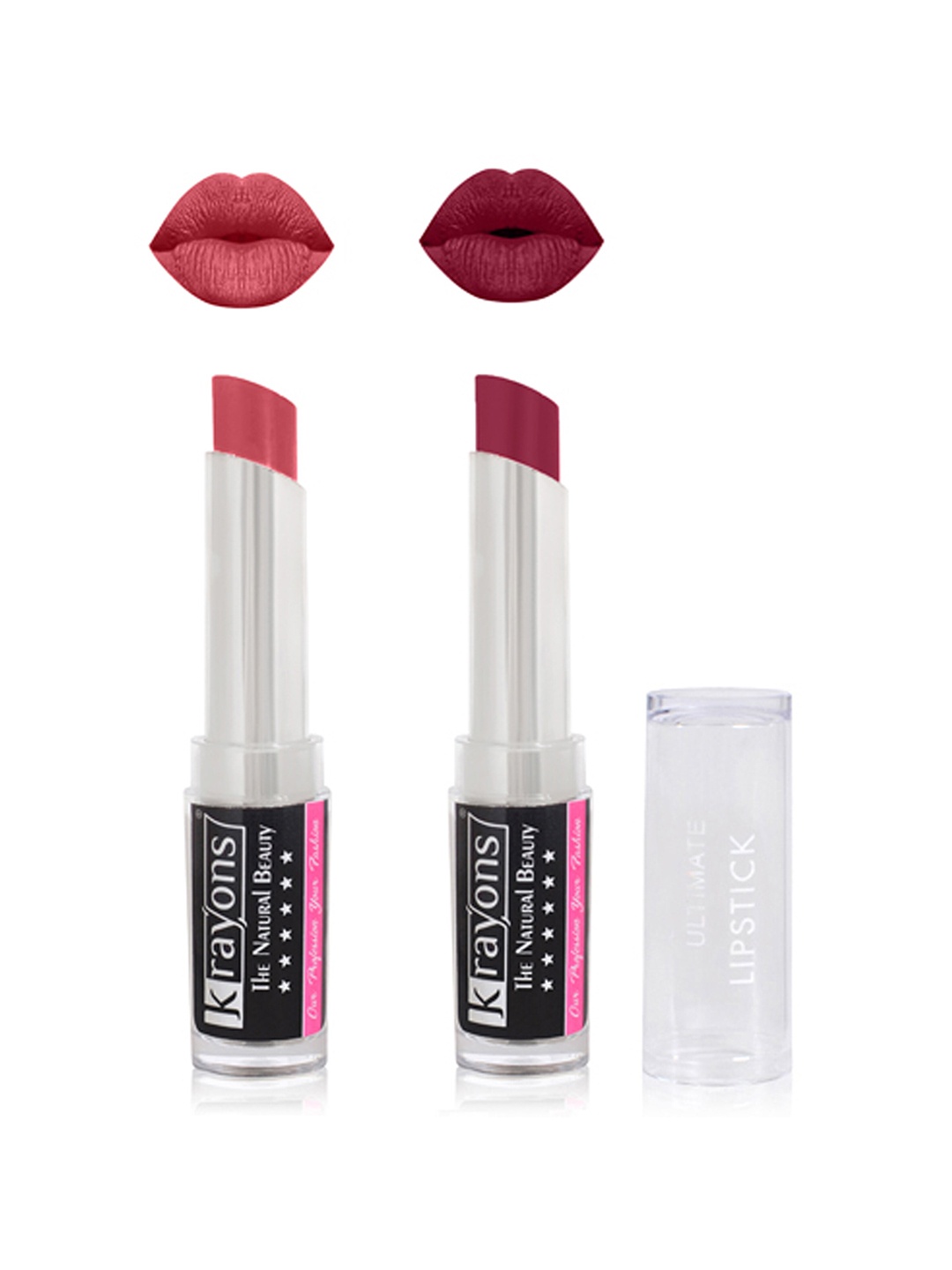 

krayons Set Of 2 Ultimate Moisturizing Matte Lipstick - Rust Pink 06 & Plum Pink 11