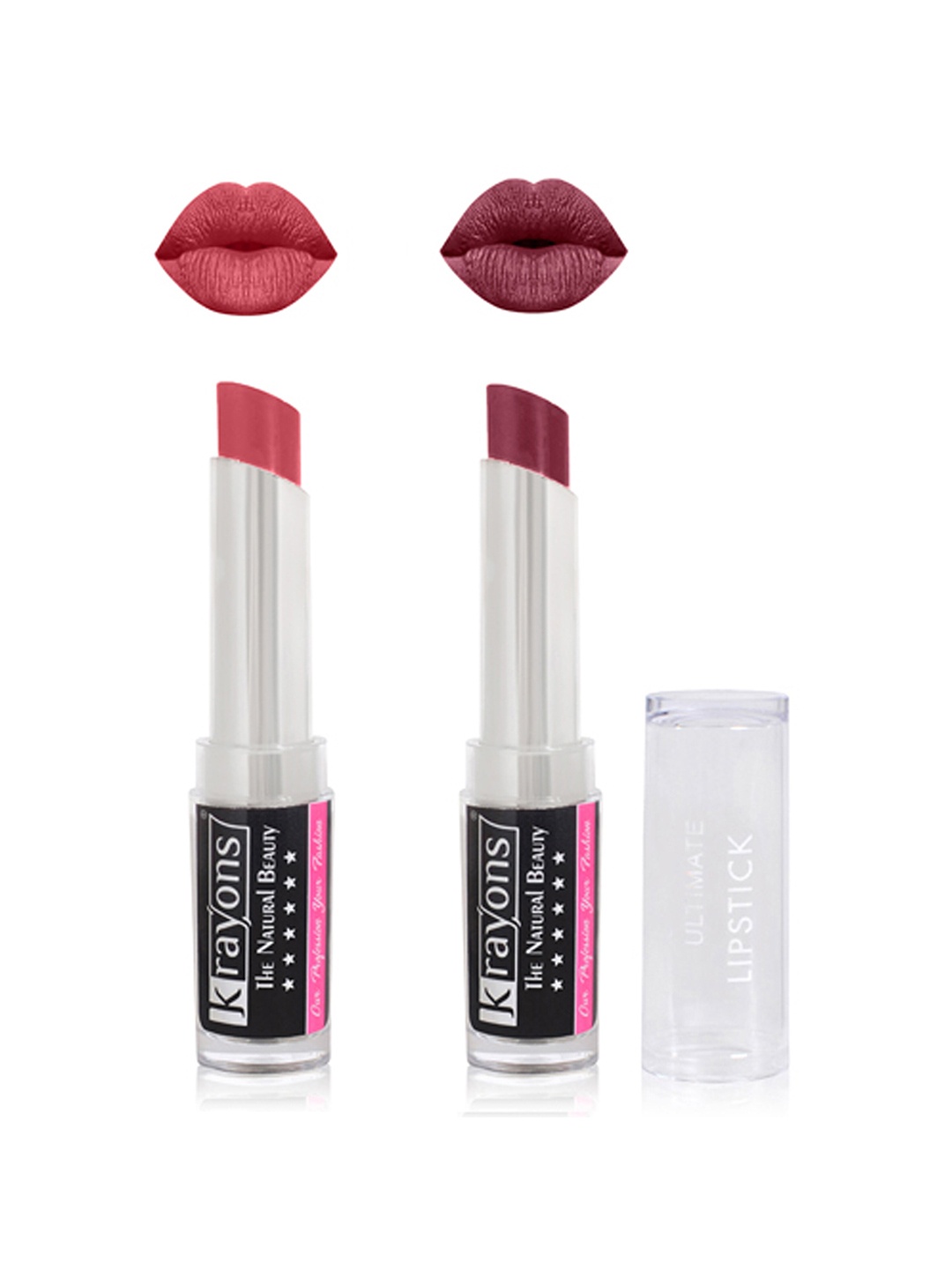 

krayons The Natural Beauty Set Of 2 Ultimate Moisturizing Matte lipstick - Rust Pink 06 & Moody Maroon 08, Multi