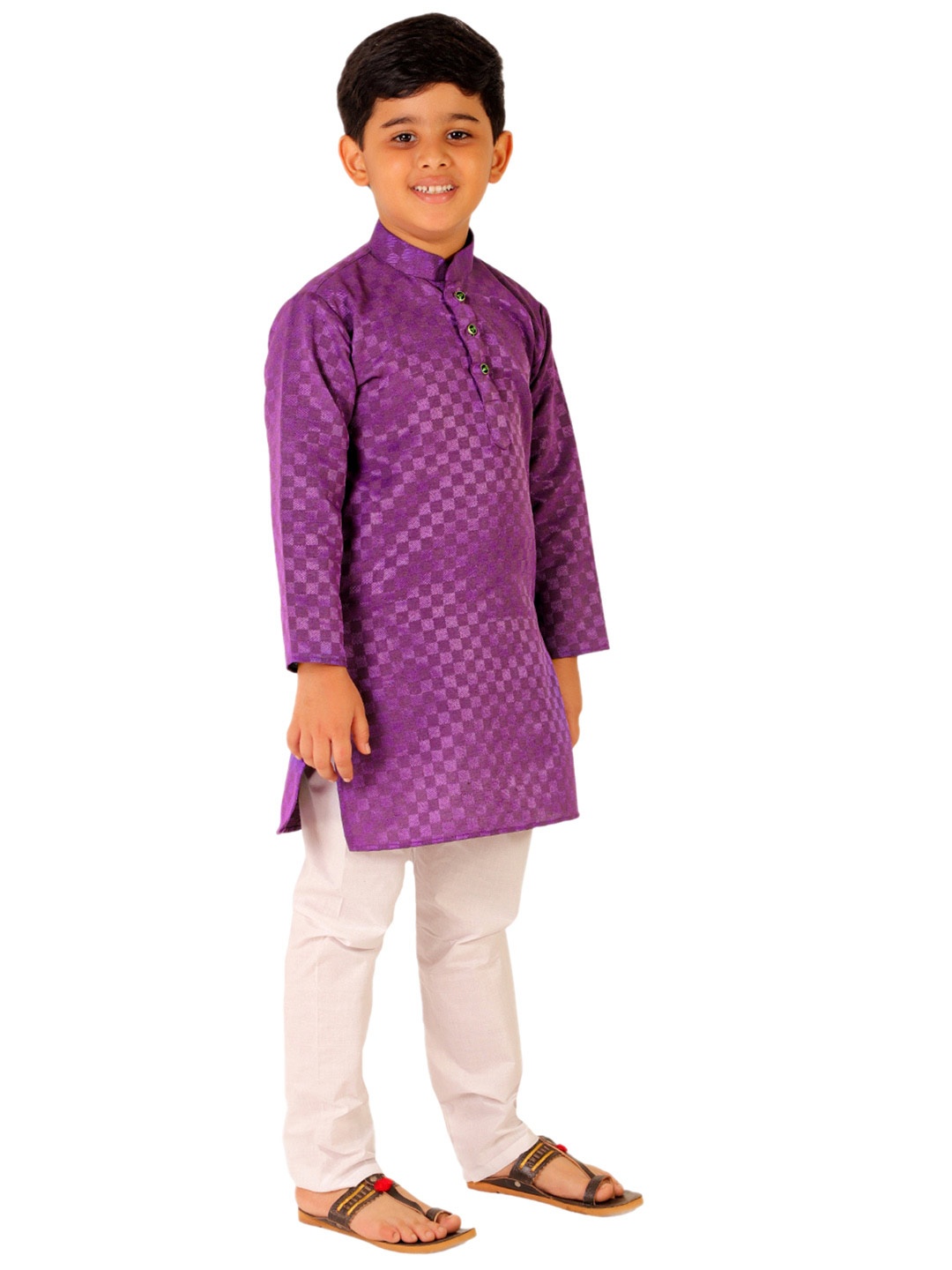 

Pro-Ethic STYLE DEVELOPER Boys Pure Cotton Kurta with Pyjamas, Purple