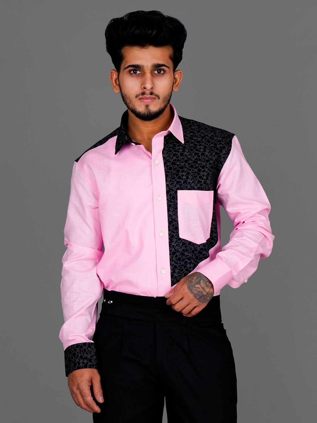 

FRENCH CROWN Men Standard Cotton Casual Shirt, Pink
