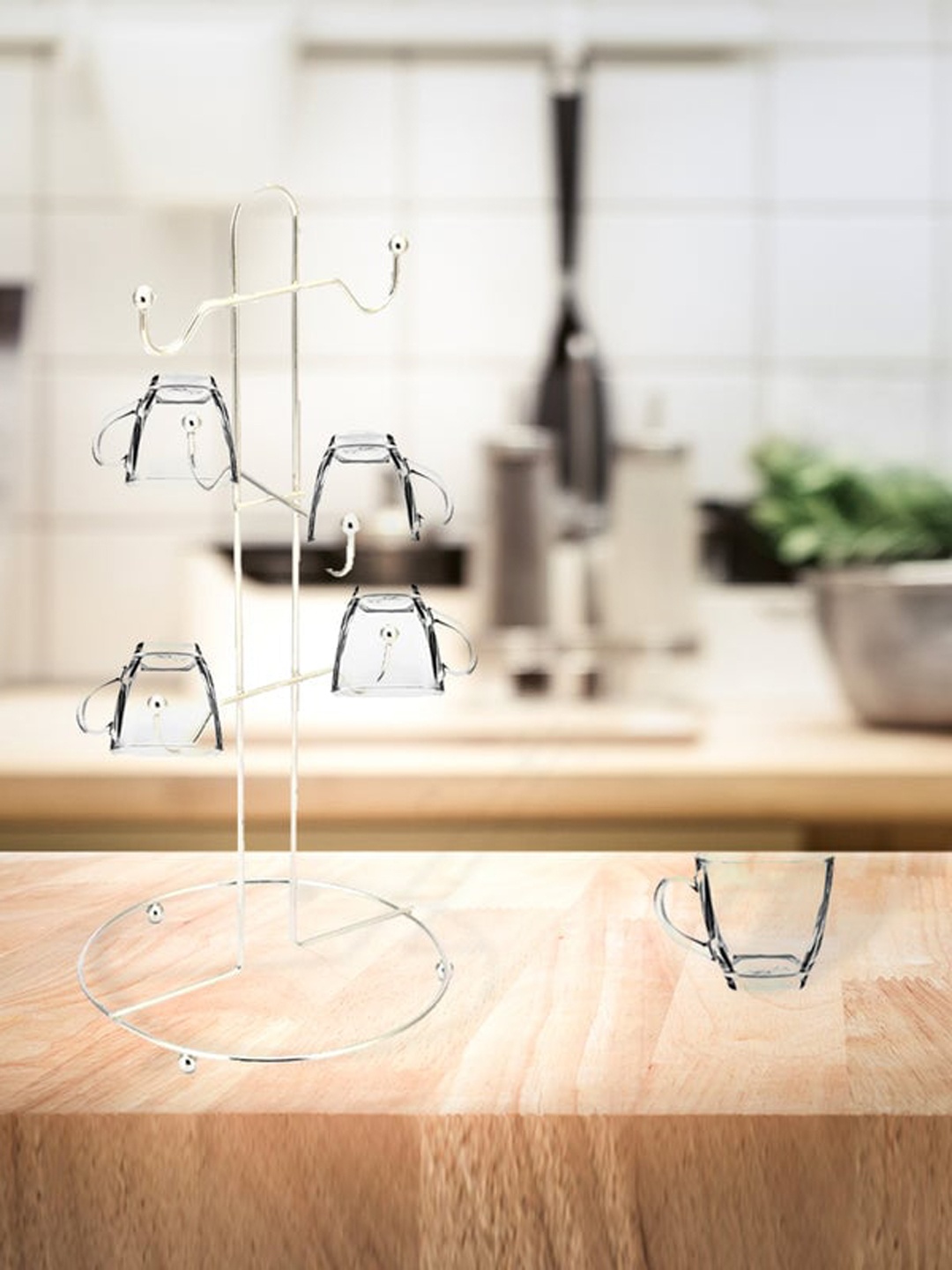 

Athome by Nilkamal Wire World Stainless Steel Cup Stand, Silver