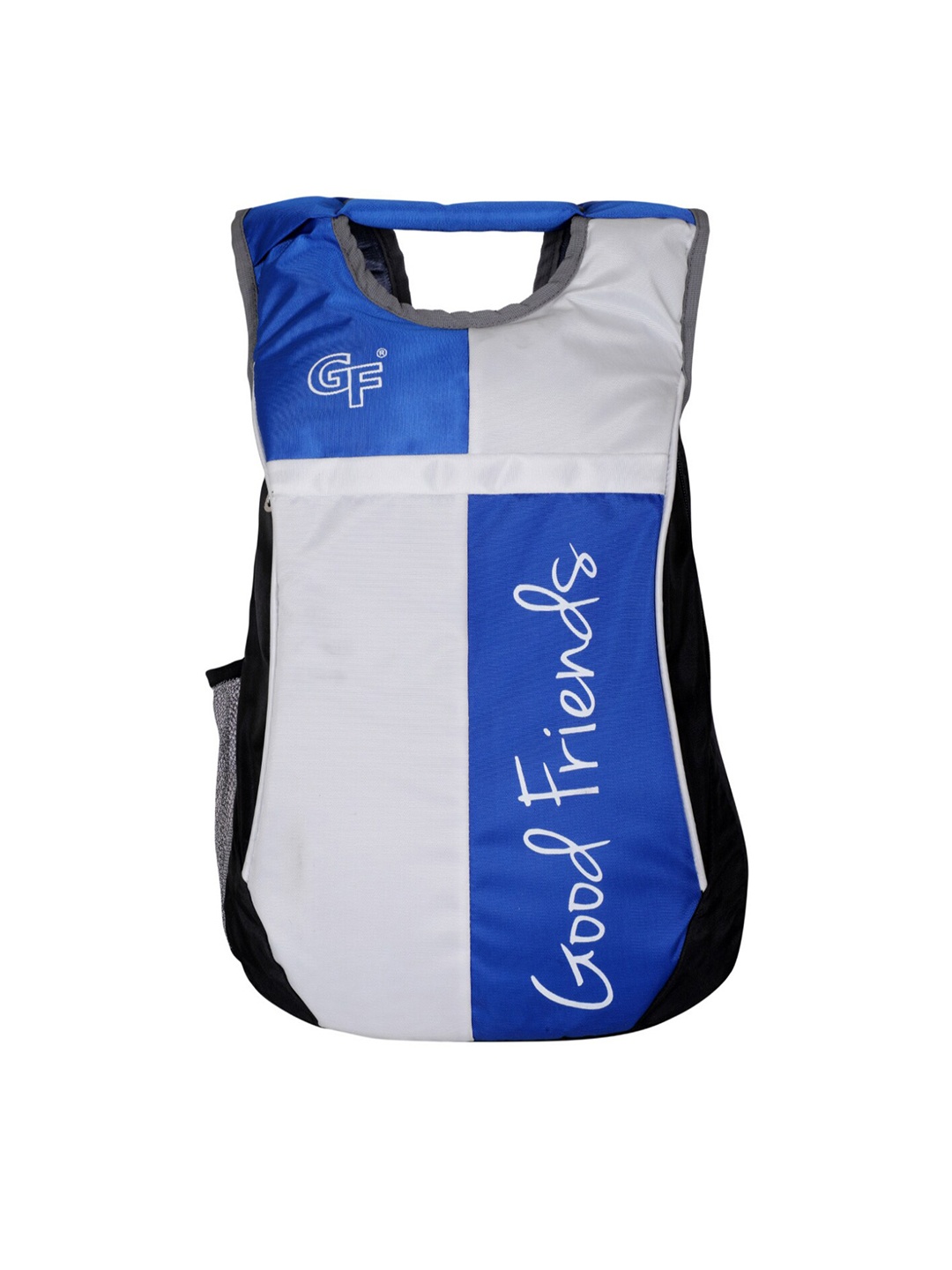 

GOOD FRIENDS Unisex Blue & White Colourblocked Backpack with Hip Strap