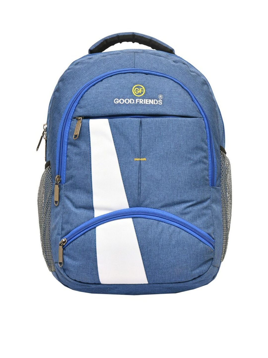 

GOOD FRIENDS Unisex Blue & White Colourblocked Backpack with Hip Strap