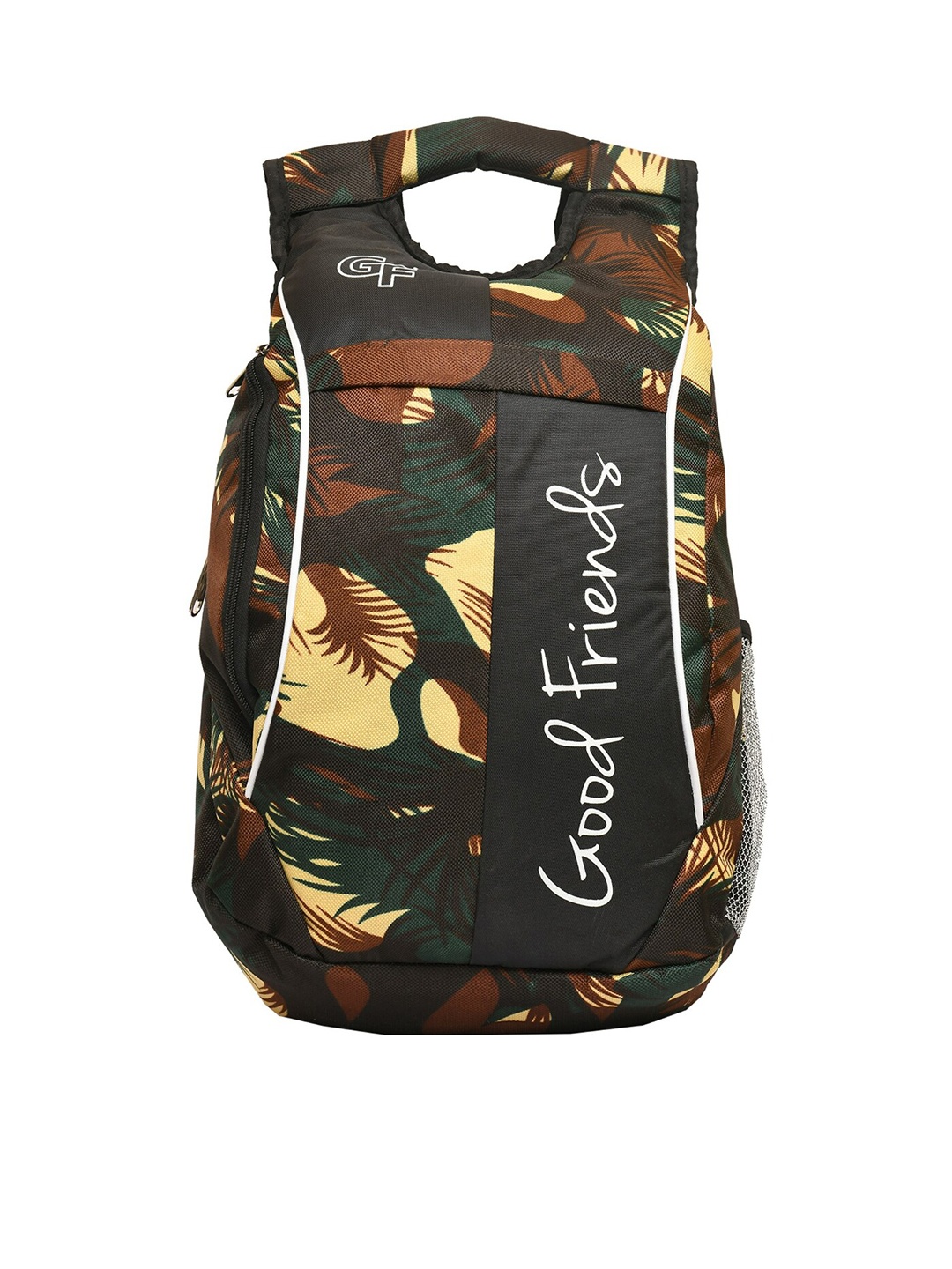 

GOOD FRIENDS Unisex Black & Brown Backpack with Hip Strap