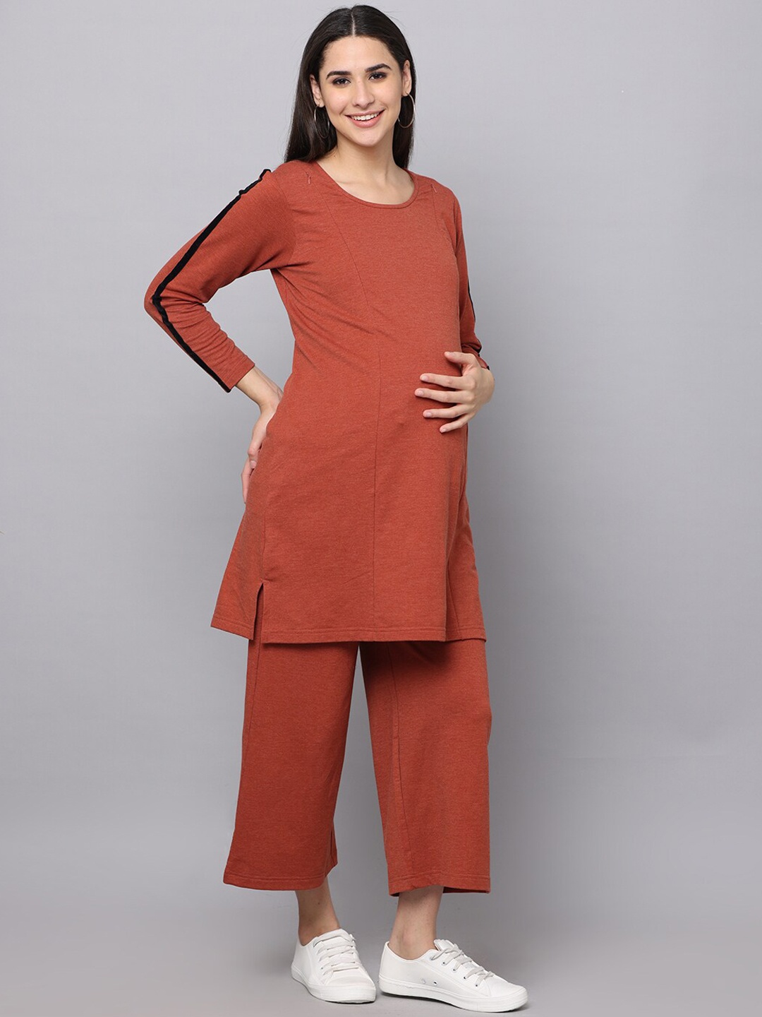 

The Mom Store Women Rust Night suit