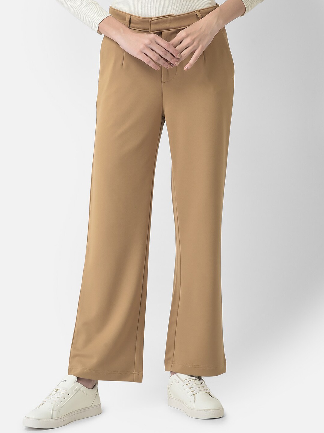 

Crimsoune Club Women Khaki Relaxed Loose Fit Trousers