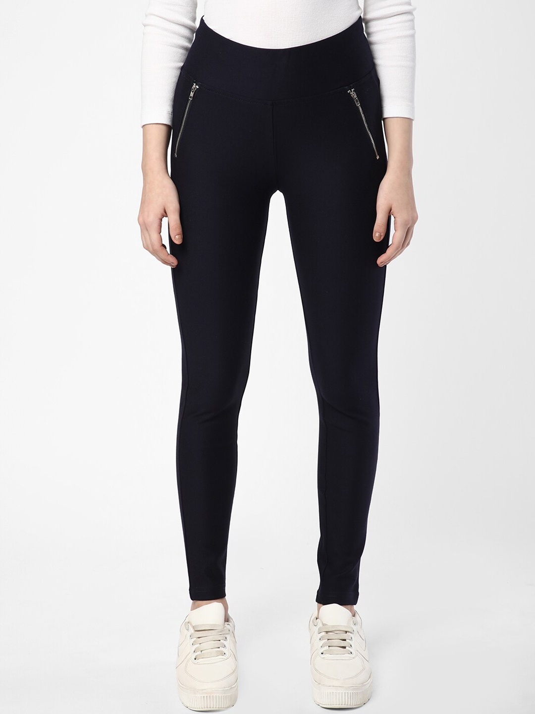 

R&B Women Blue Skinny Fit High-Rise Jeggings, Navy blue