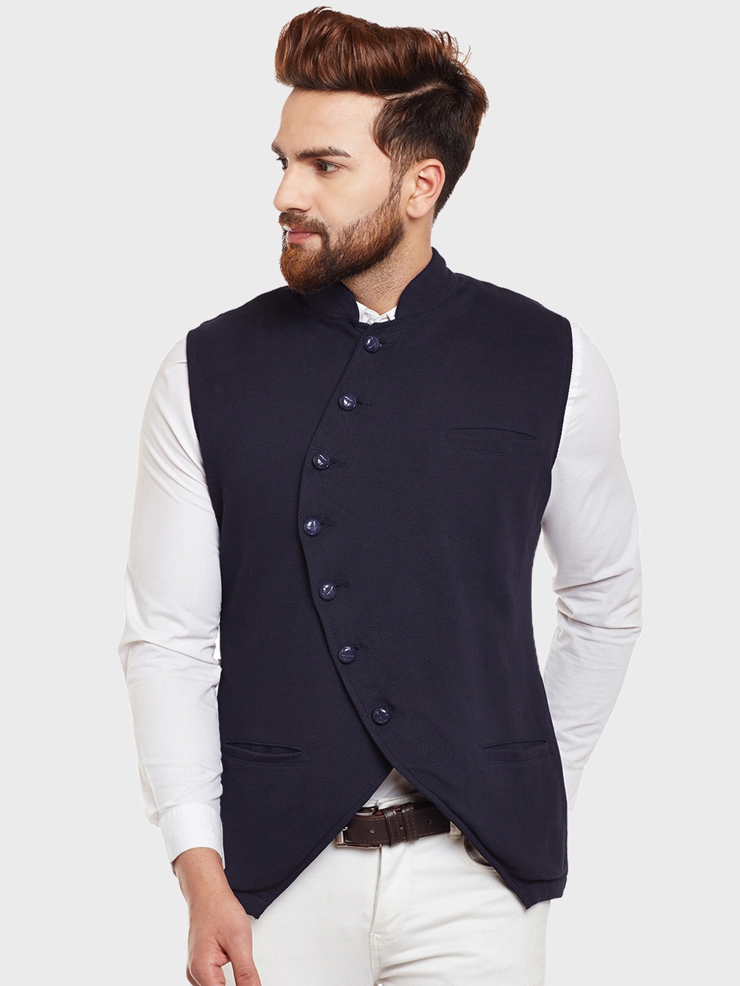 

Hypernation Pure Cotton Waistcoat, Navy blue