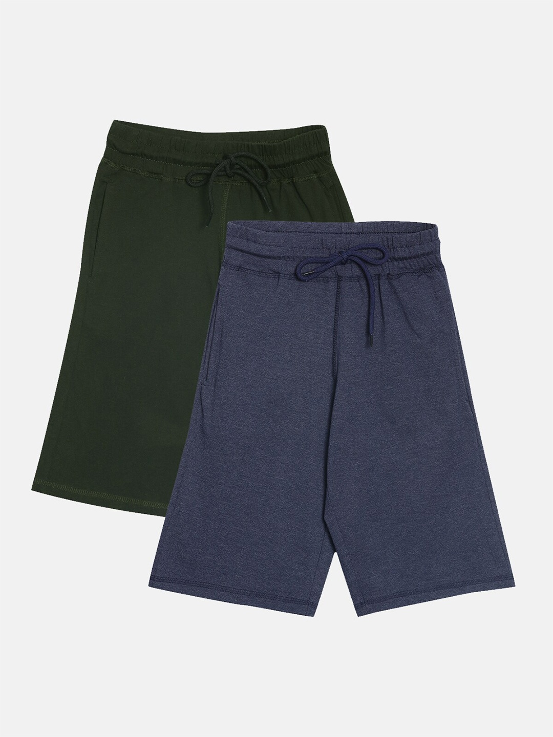 

American Kids Girls Navy Blue & Green 2 Lounge Shorts