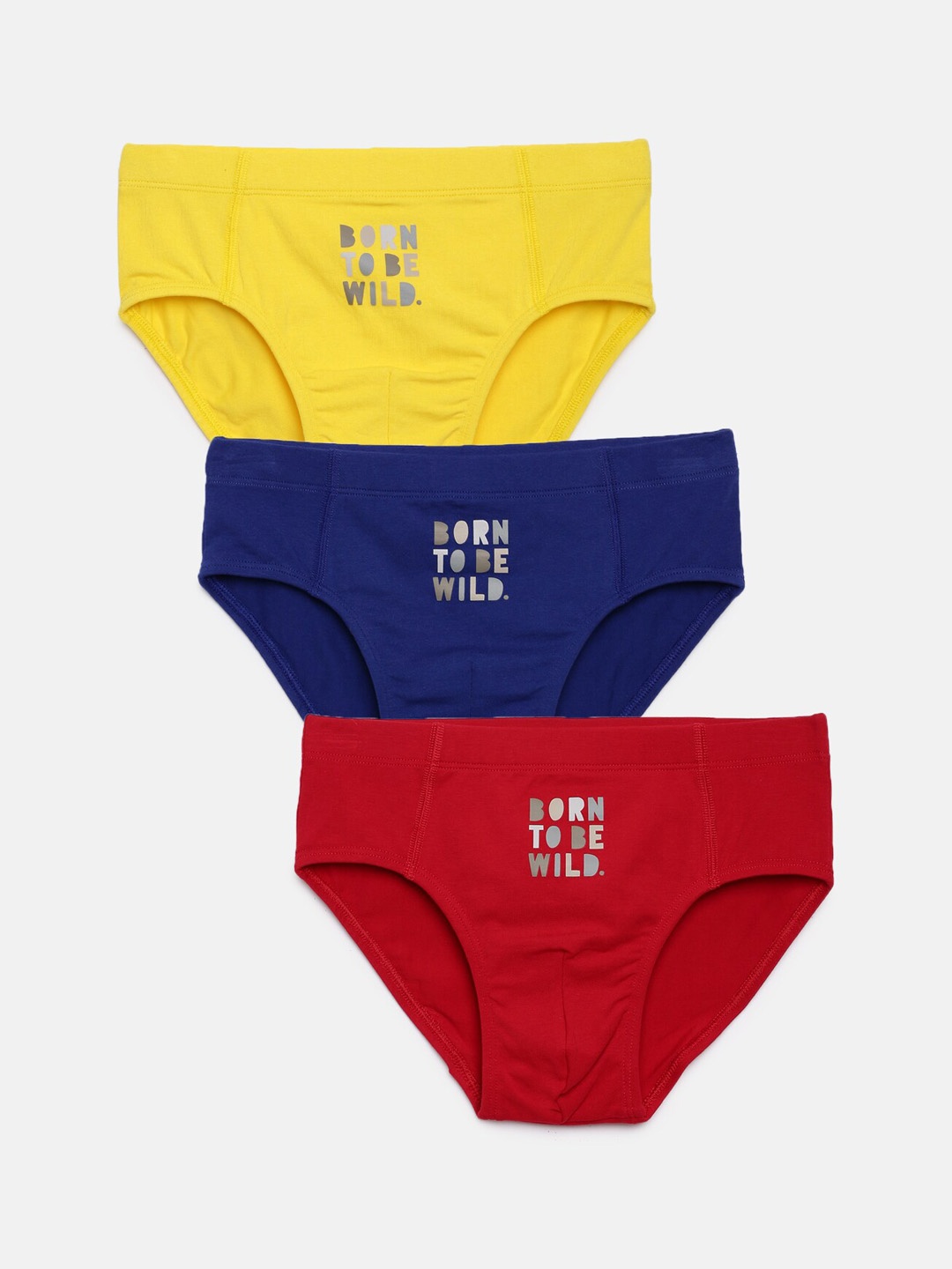 

mackly Boys Pack of 3 Printed Basic Briefs, Yellow
