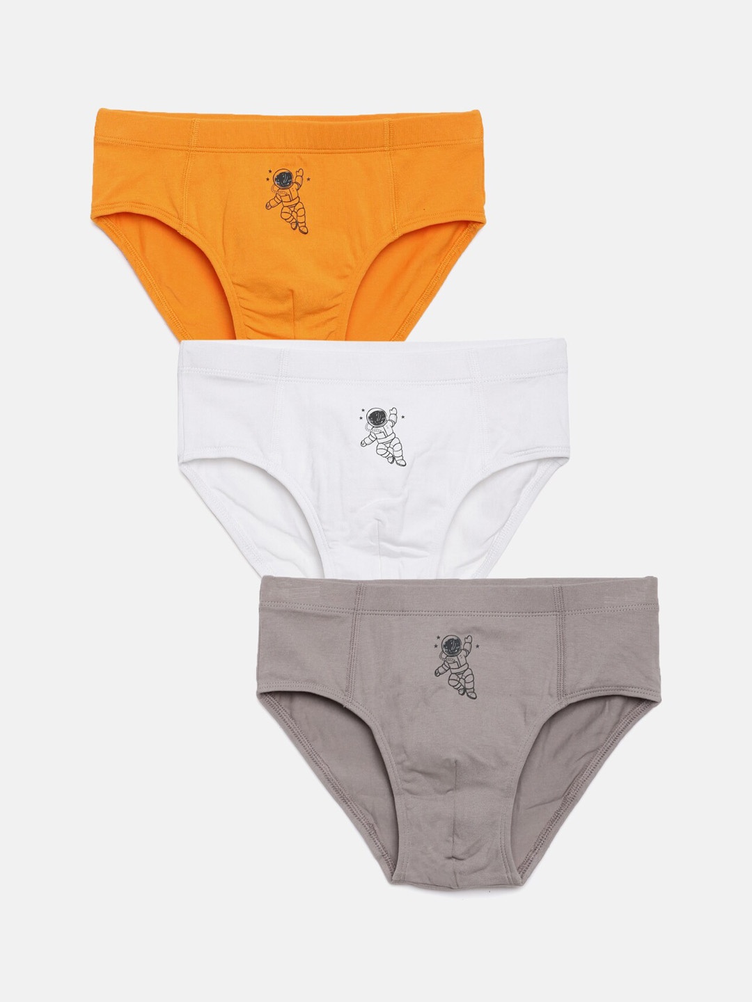 

mackly Boys Pack Of 3 Printed Basic Briefs, Orange