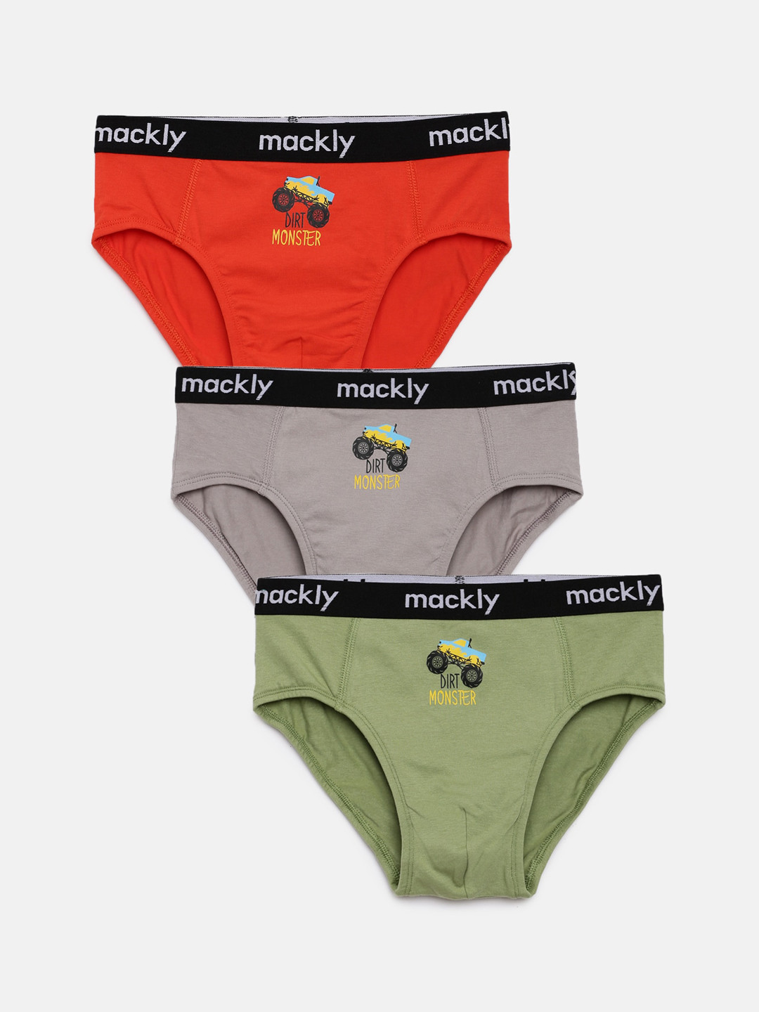 

mackly Boys Pack Of 3 Printed Basic Briefs, Red