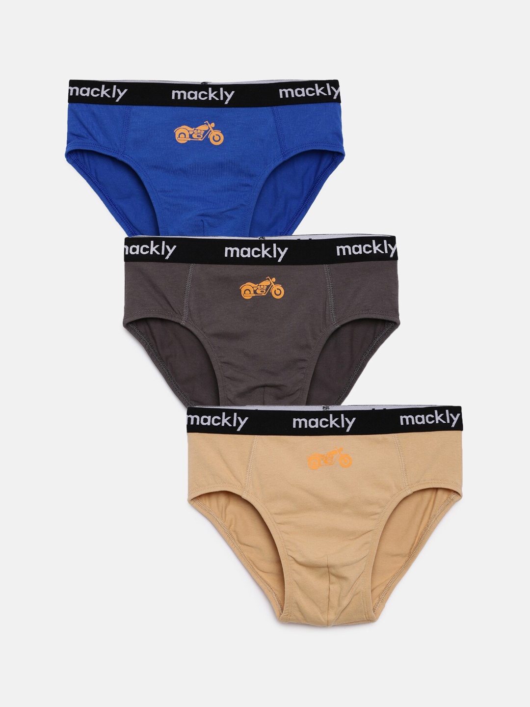 

mackly Boys Pack Of 3 Printed Basic Briefs, Blue