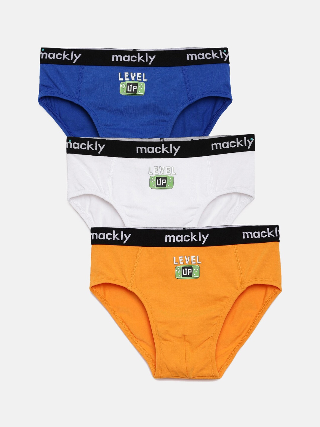 

mackly Boys Pack Of 3 Printed Basic Briefs, Blue