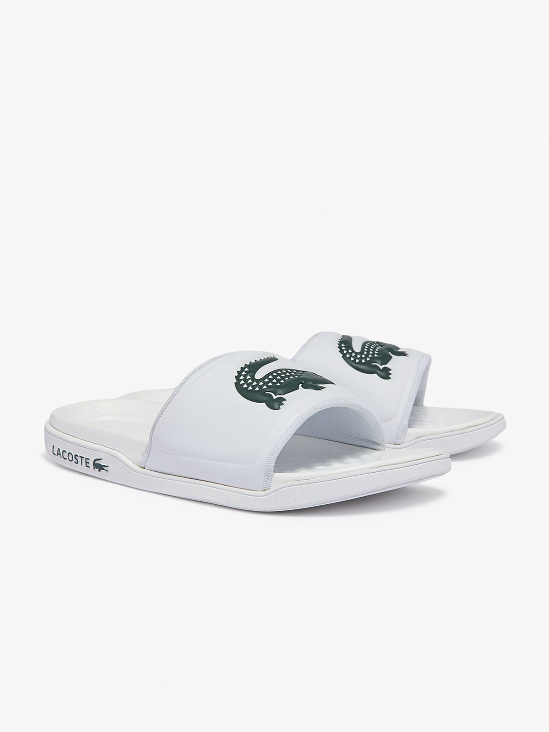 

Lacoste Men Croco Dualiste Sliders, White