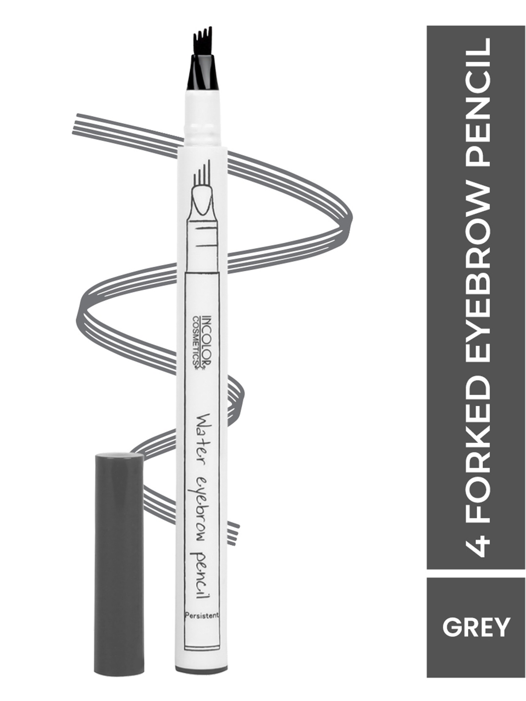 

INCOLOR 4 Forked Long Lasting Fashion Eyebrow Pencil 2 gm - Grey