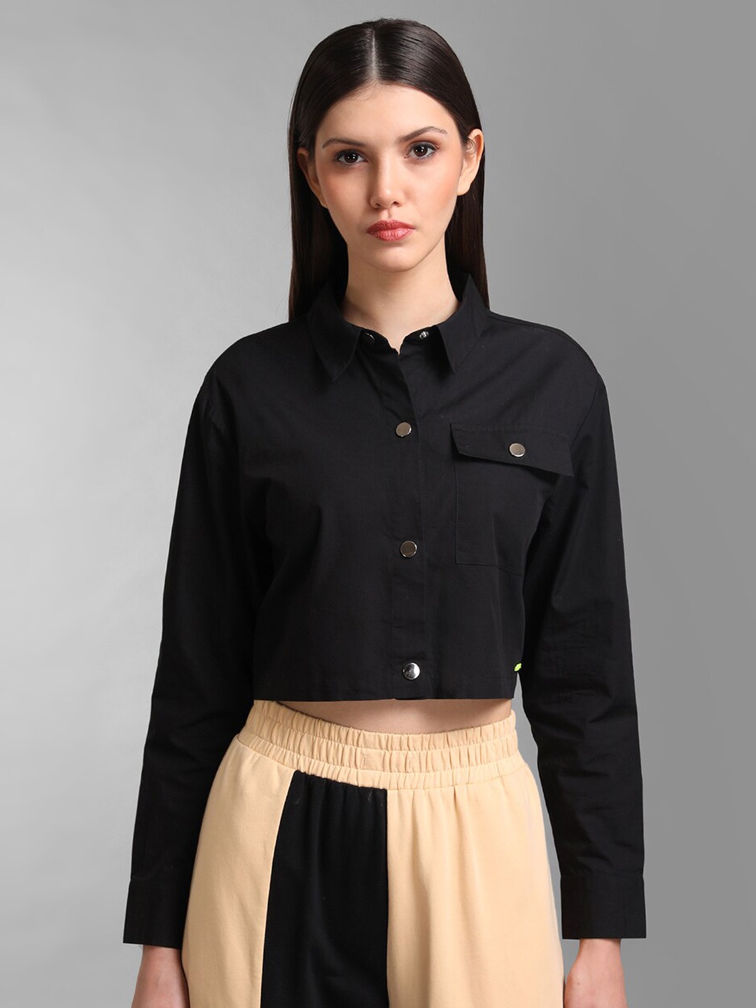 

KZ07 By Kazo Women Black Casual Shirt