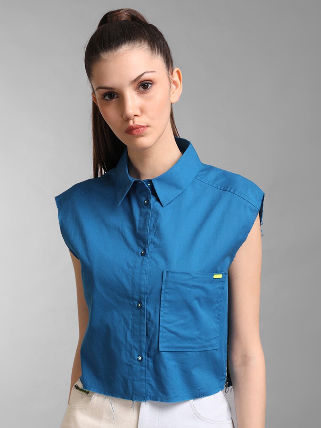 

KZ07 By Kazo Women Blue Casual Shirt