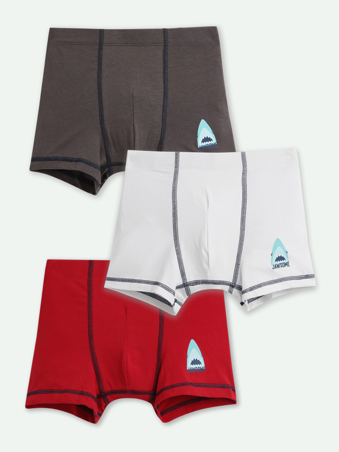 

mackly Boys Pack Of 3 Printed Short Trunks MB-99, Red