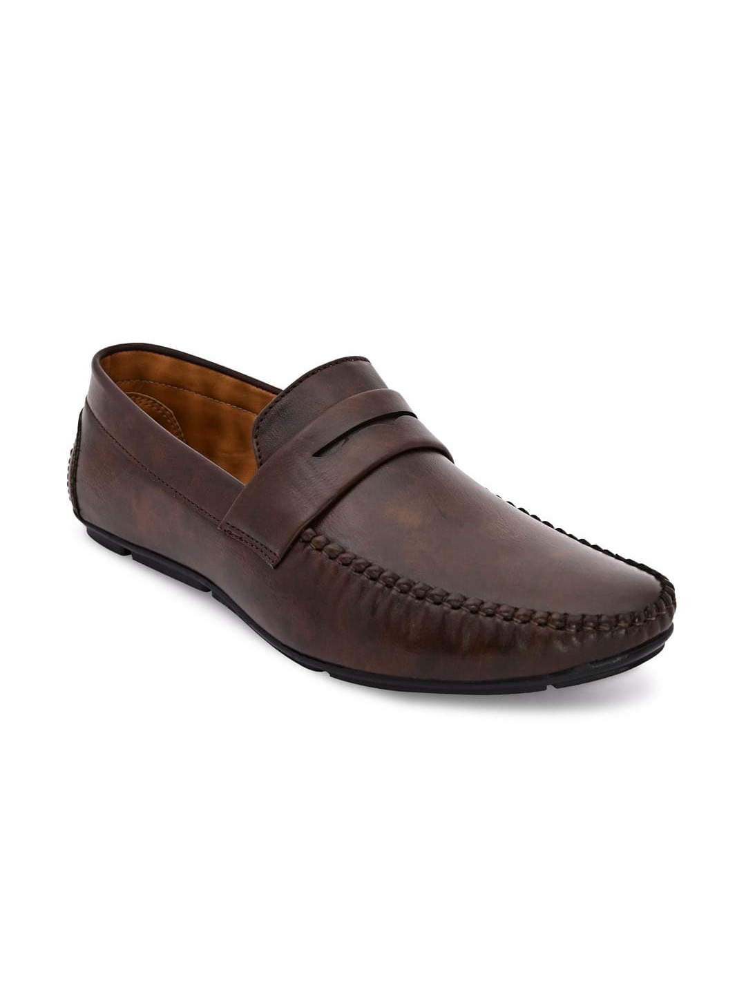 

ALBERTO MORENO Men Brown Textured Loafers