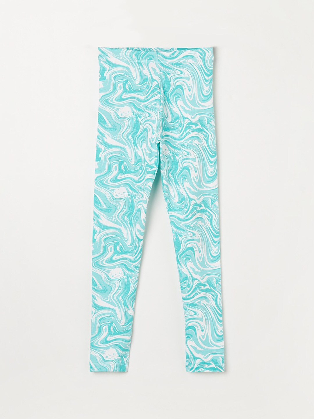 

Fame Forever by Lifestyle Girls Printed Ankle-Length Leggings, Turquoise blue