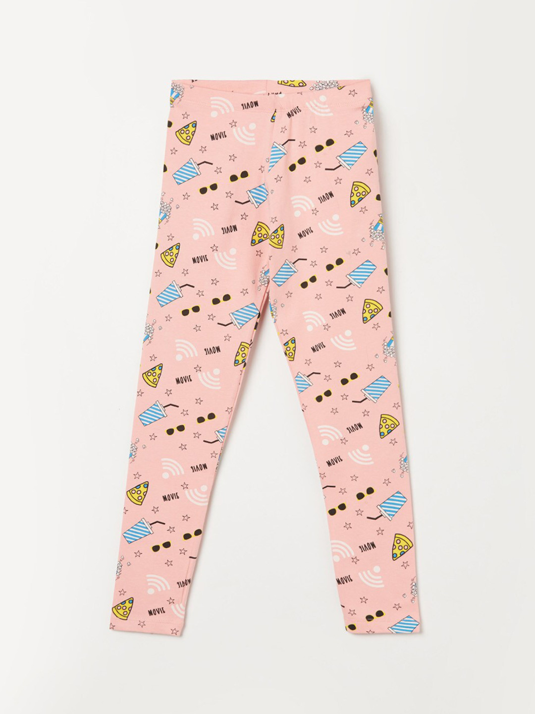 

Fame Forever by Lifestyle Girls Printed Ankle-Length Leggings, Peach