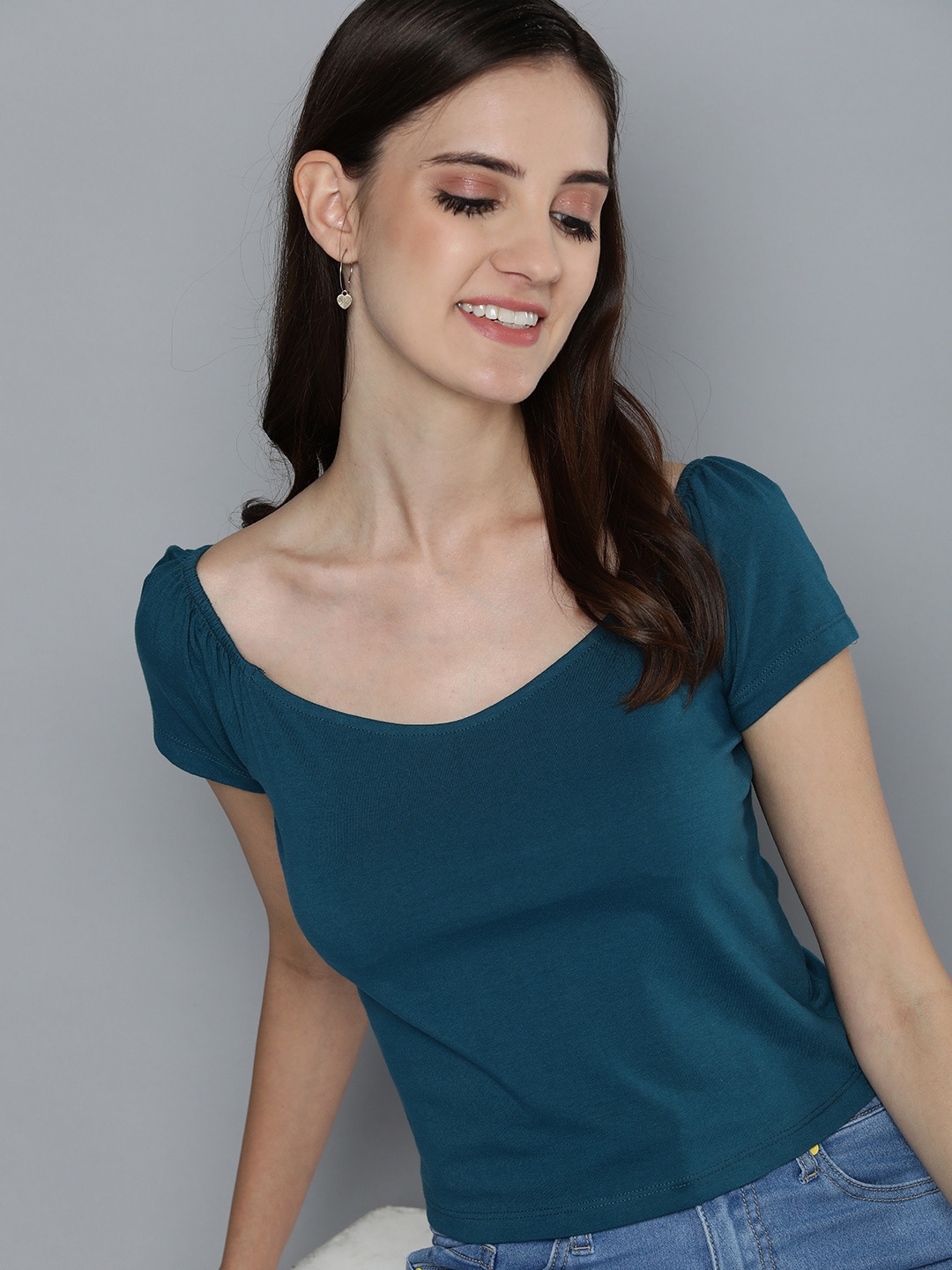 

Mast & Harbour Extended Sleeves Top, Green