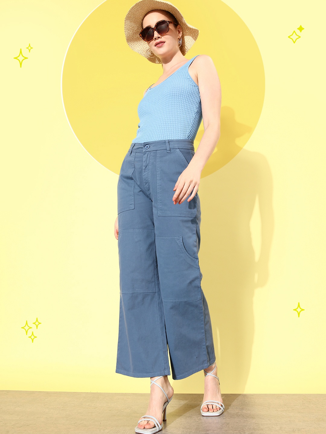 

Mast & Harbour Women We May Party Neutility Cargos, Blue