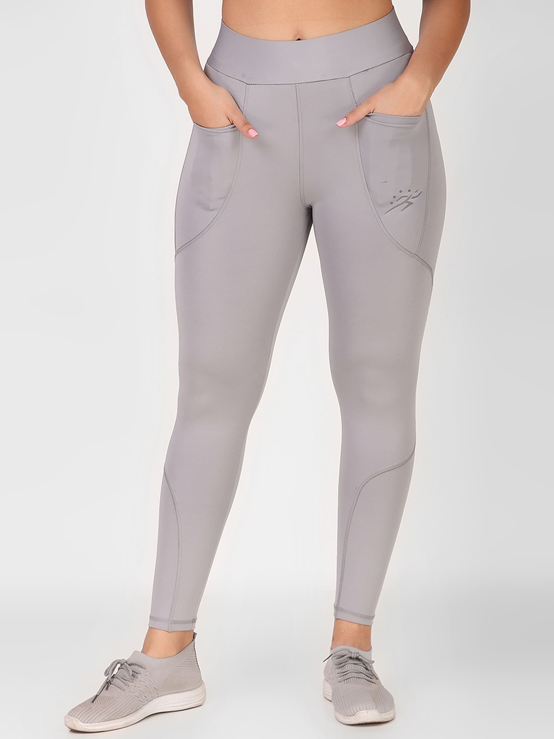 

Keepfit Women Slim fit Ankle Length Rapid-Dry Tights, Grey