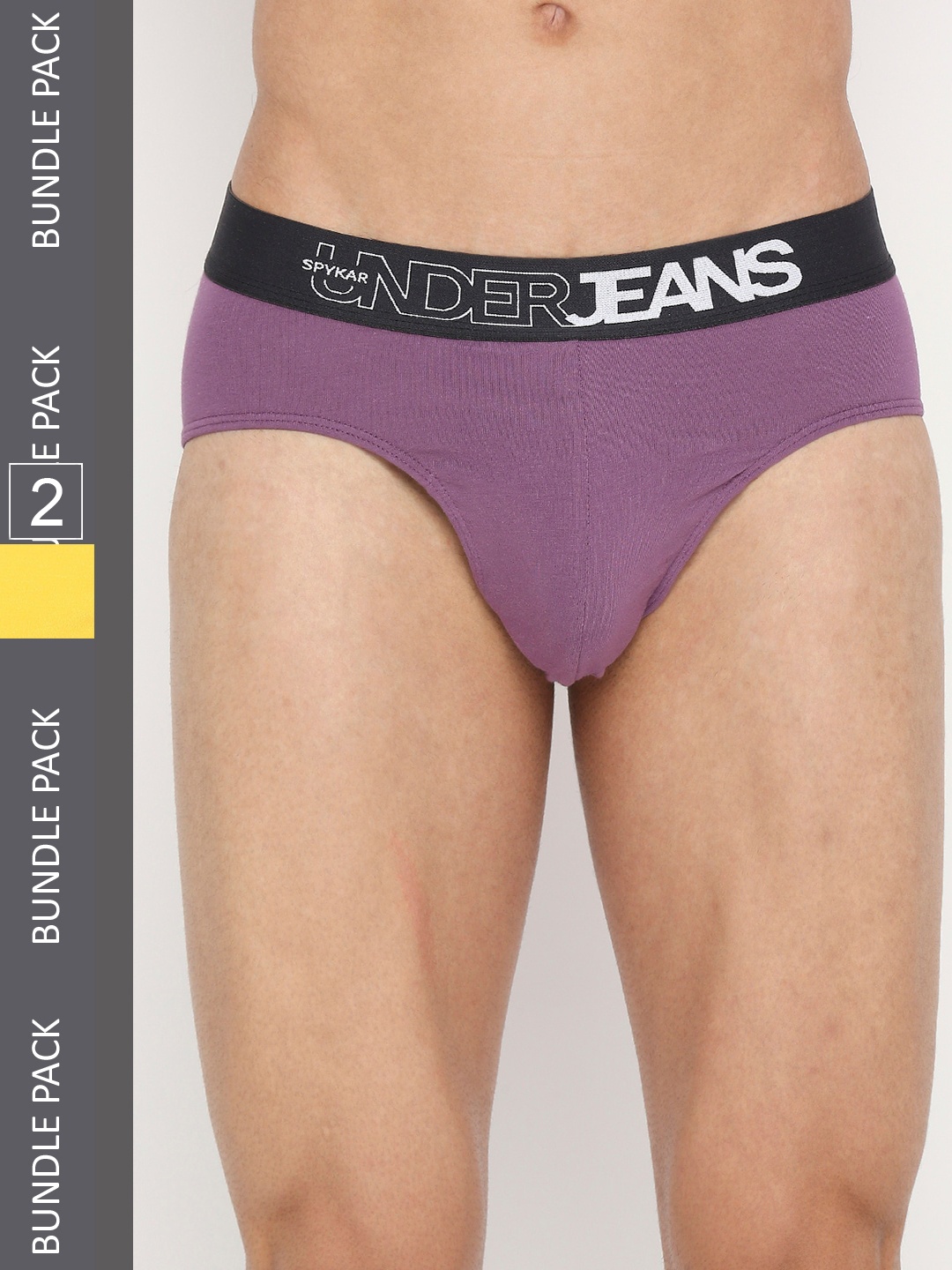 

UnderJeans by Spykar Men Pack Of 2 Assorted Basic Briefs