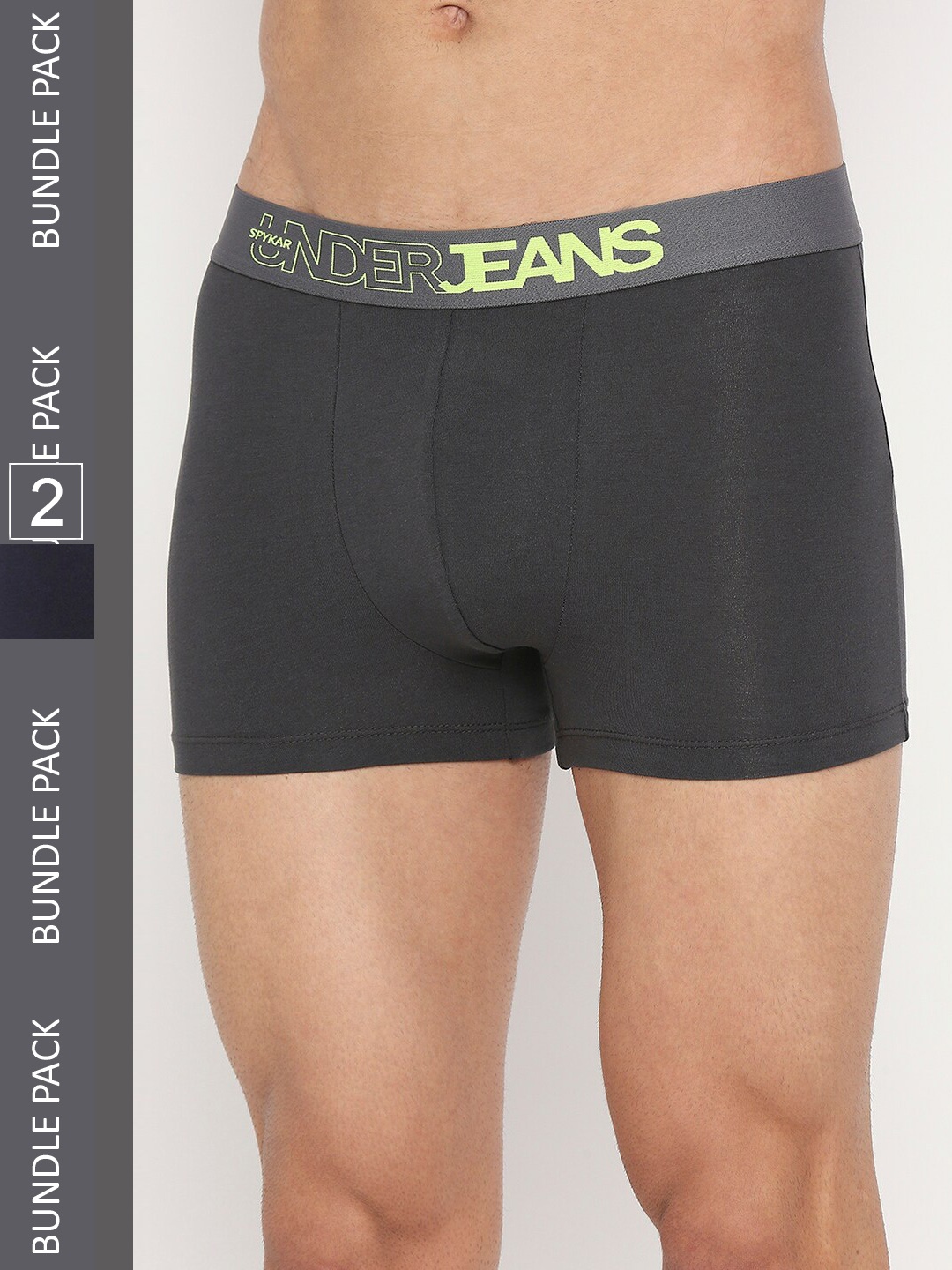 

UnderJeans by Spykar Men Pack Of 2 Assorted Trunks, Grey
