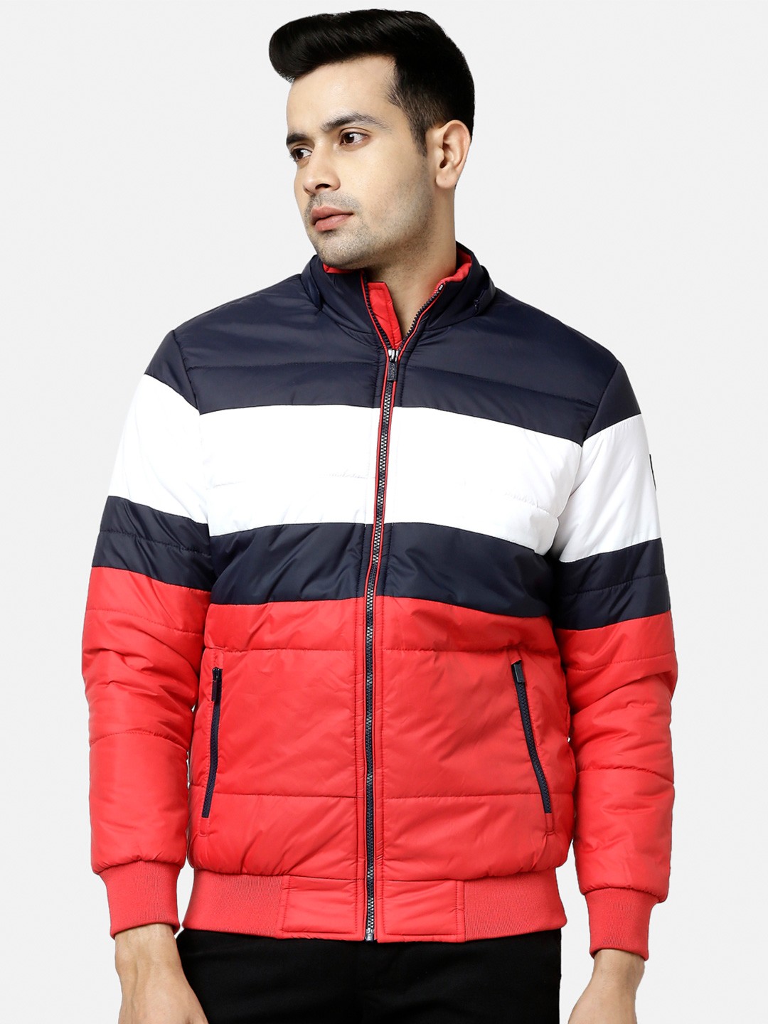 

BYFORD by Pantaloons Men Colourblocked Outdoor Padded Jacket, Red