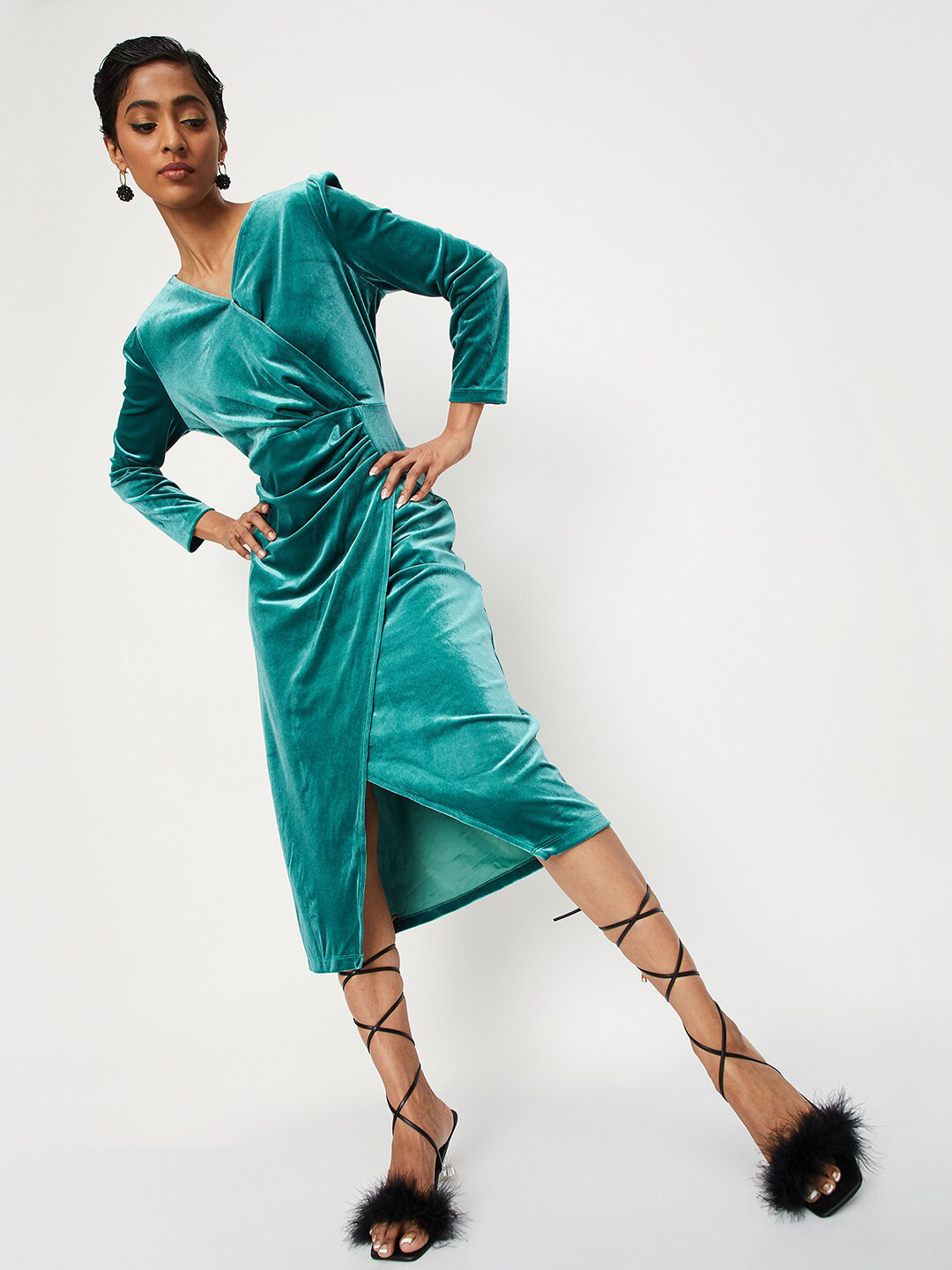 

max Green Sheath Maxi Dress