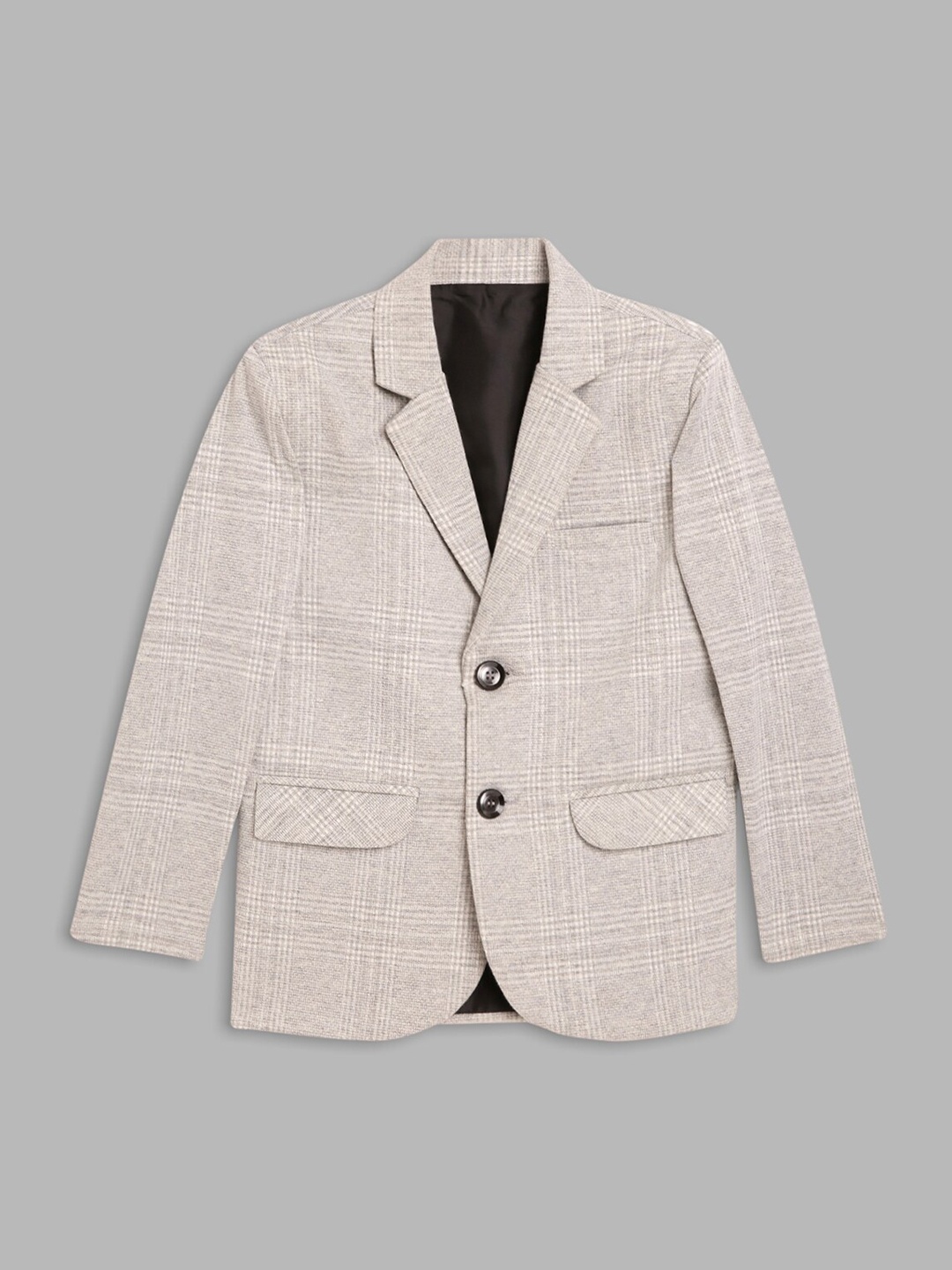 

Blue Giraffe Boys Checked Single-Breasted Blazer, Grey