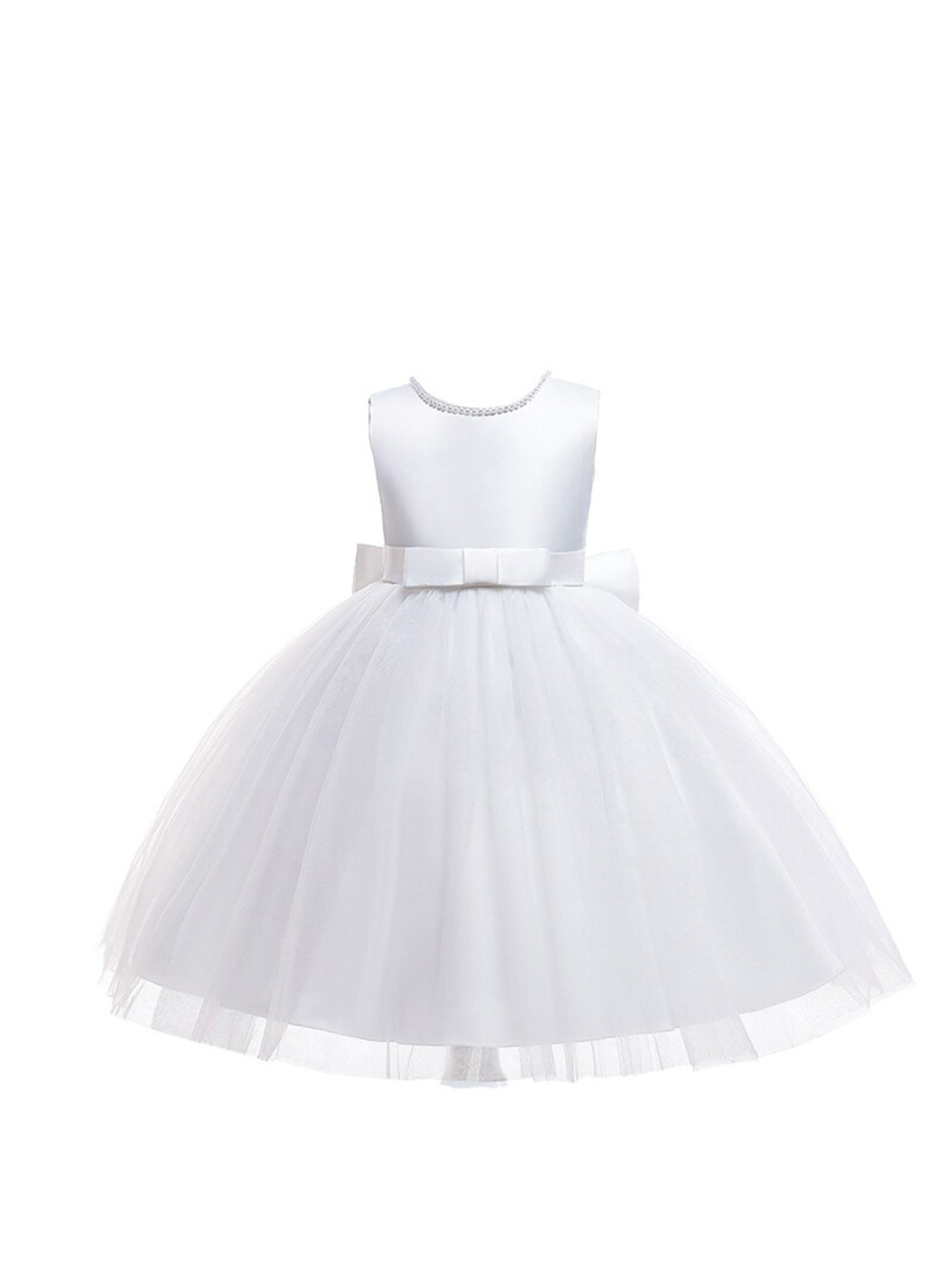 

R Cube White Satin Dress