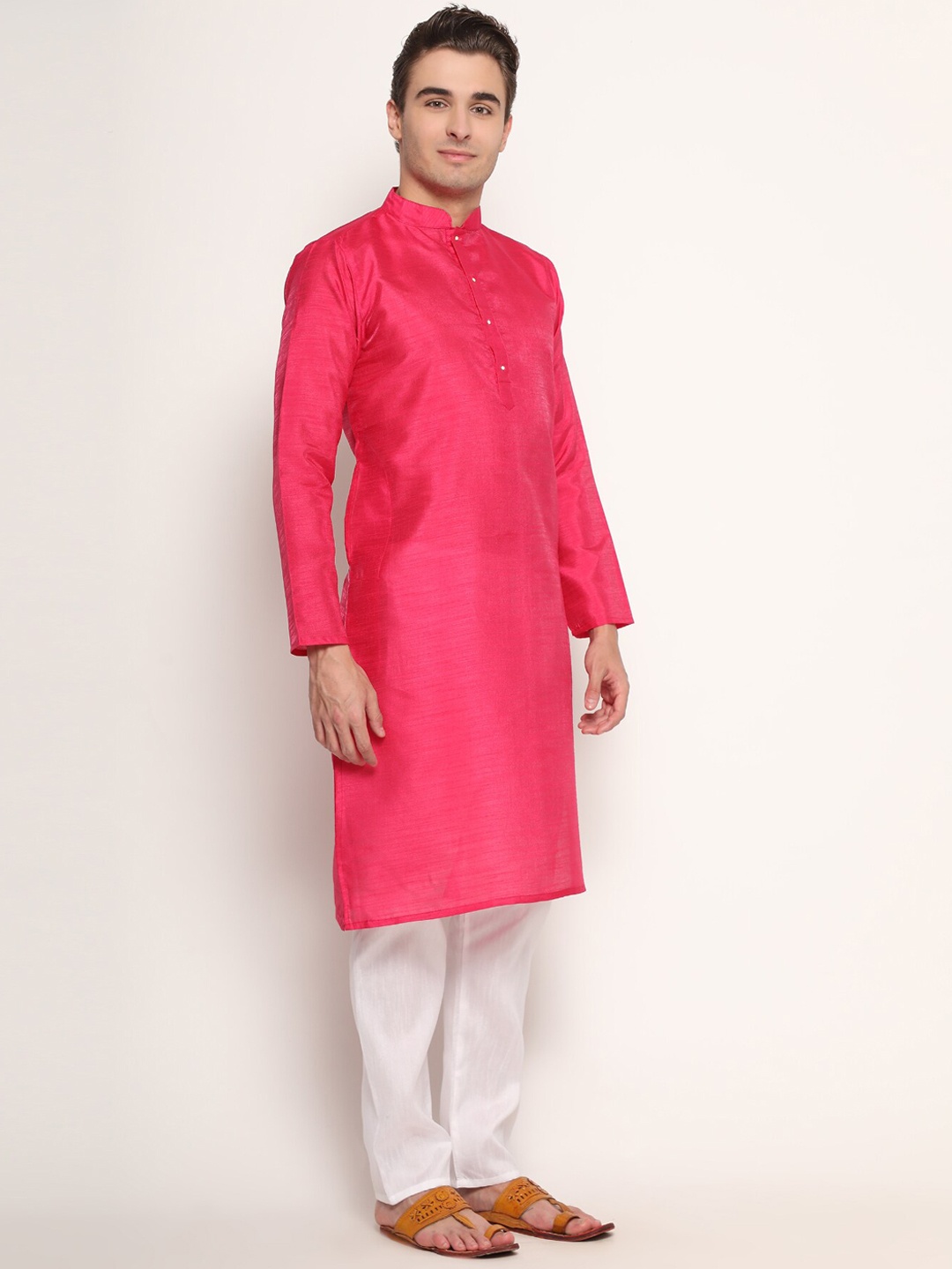 

GoStyle Men Regular Kurta with Pyjamas, Pink