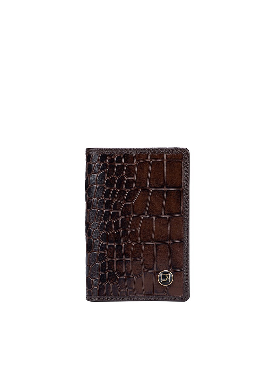 

Da Milano Men Brown Textured Leather Card Holder