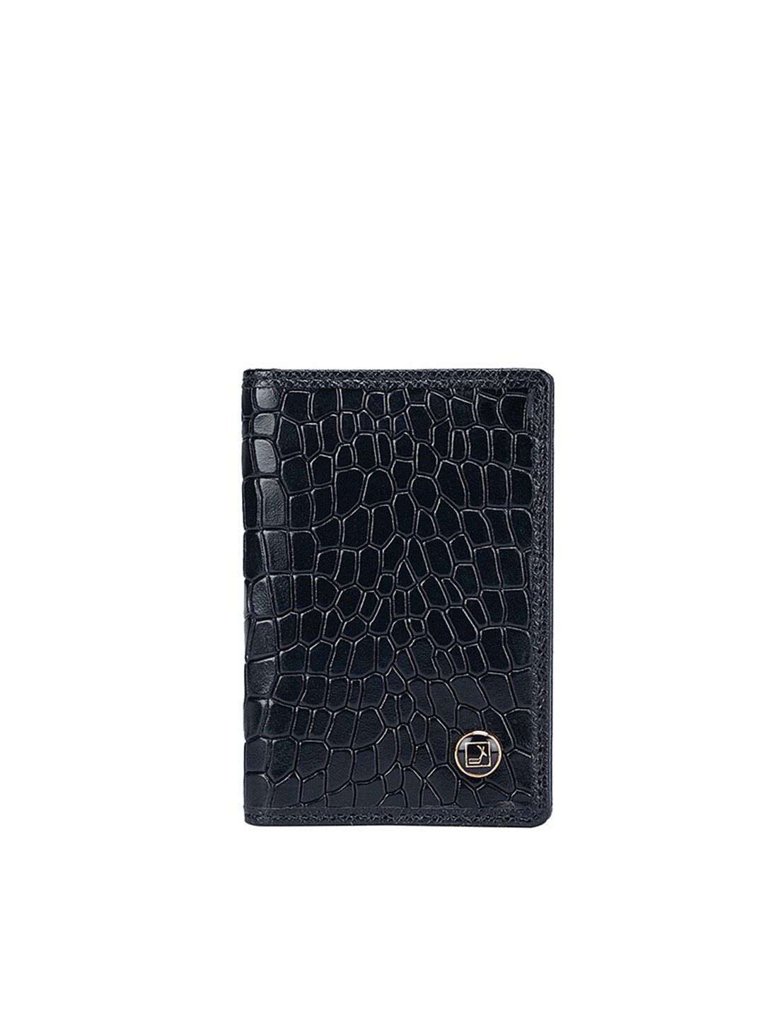 

Da Milano Men Black Textured Leather Card Holder