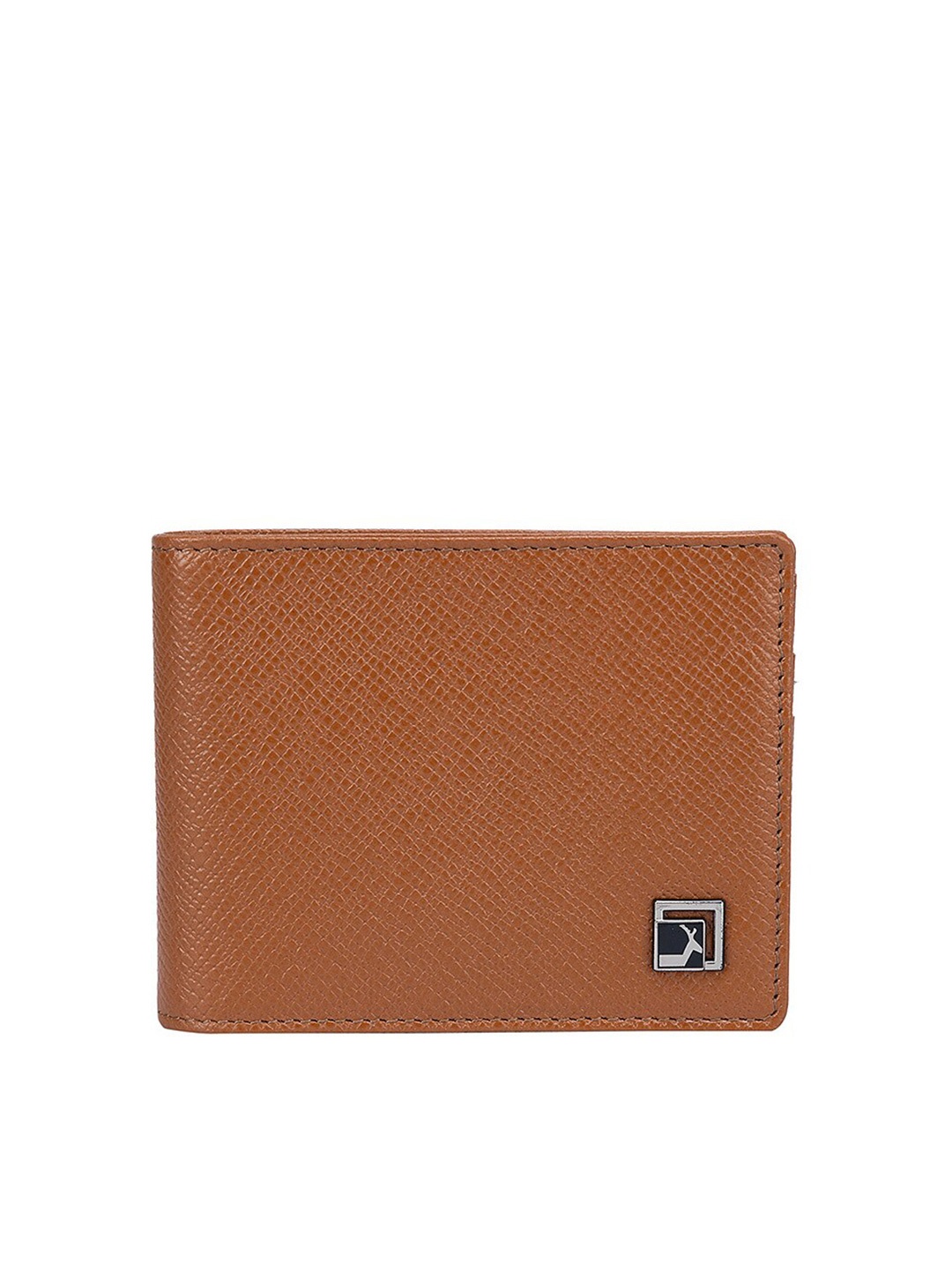 

Da Milano Men Brown Textured Leather Two Fold Wallet