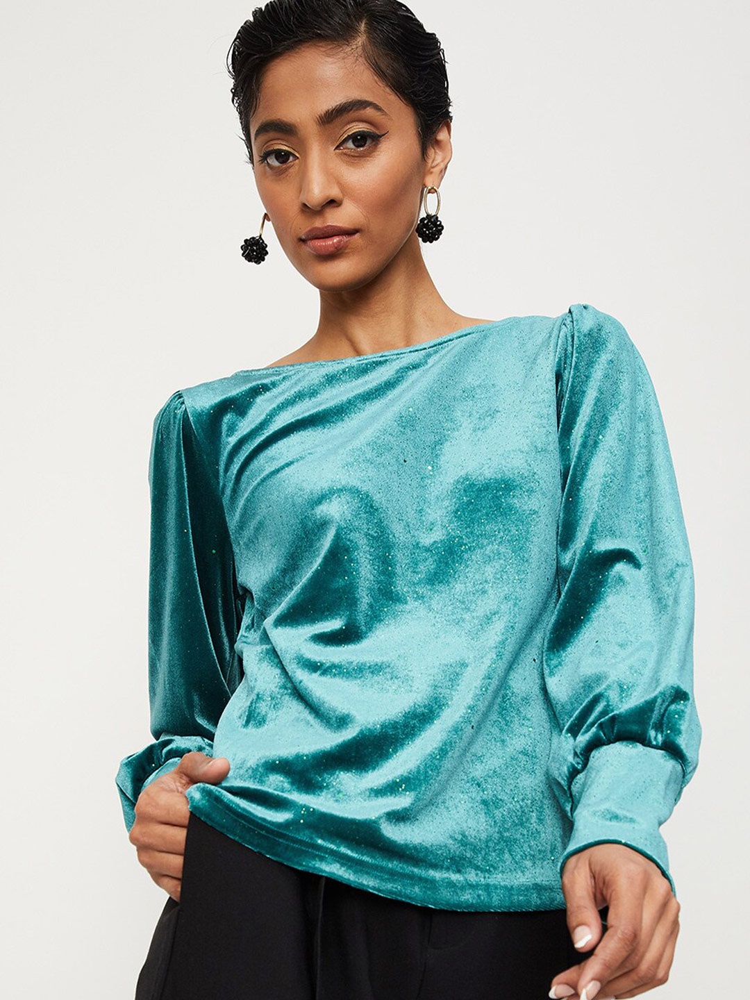 

max Green Print Top