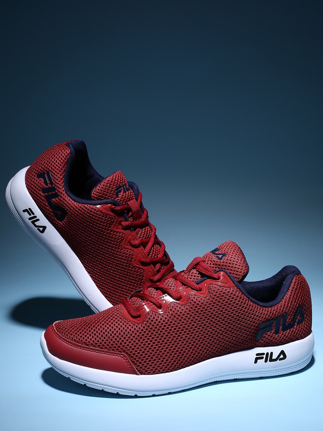 

FILA Men Mesh Running Kati Shoes, Red