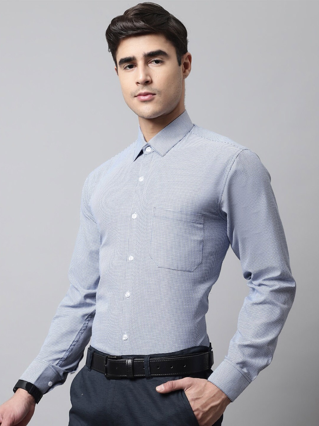 

JAINISH Men Classic Printed Jainish Formal Shirt, Blue