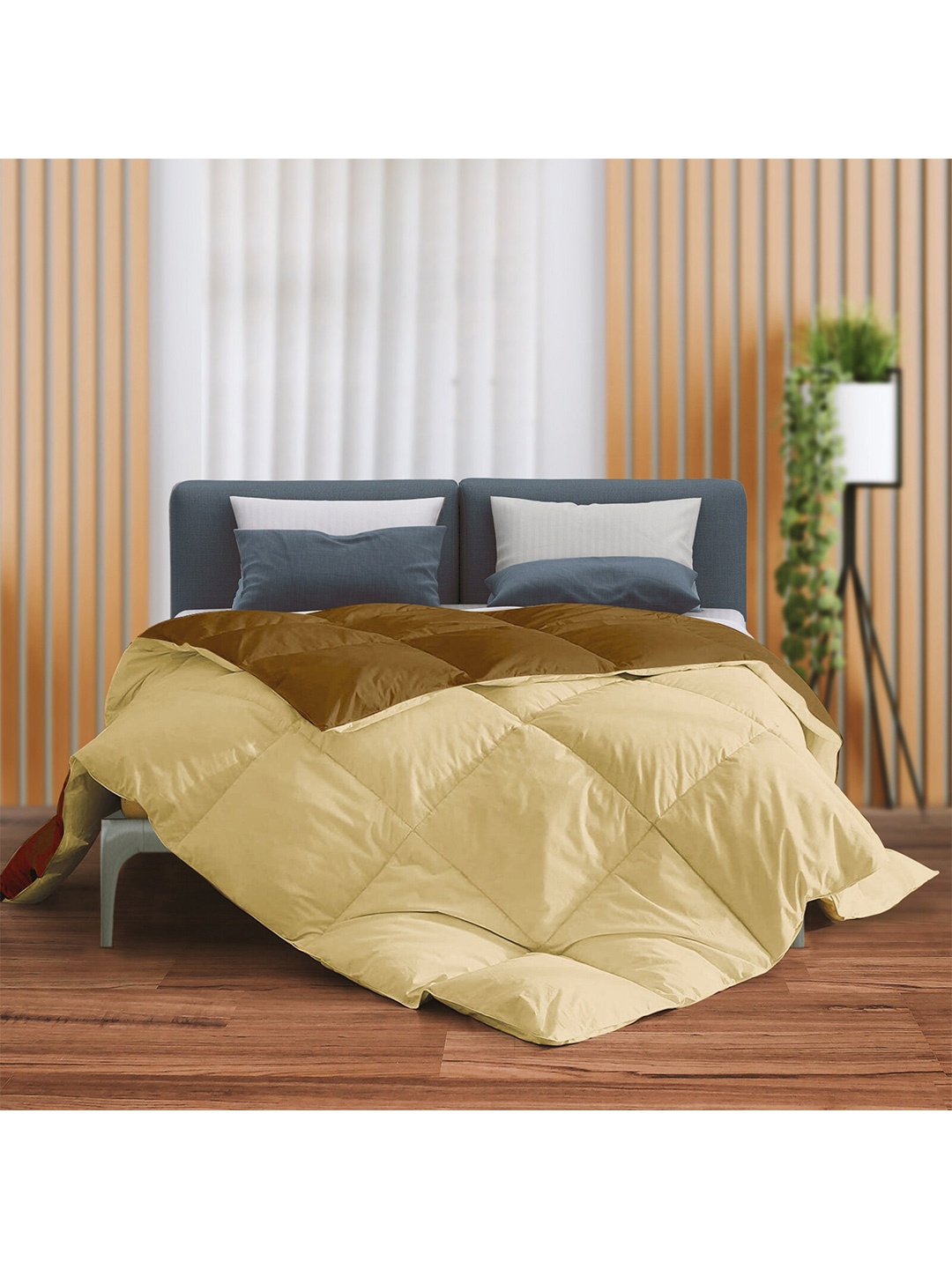 

THE SLEEP COMPANY Brown & Beige Reversible Microfiber AC Room Single Bed Comforter