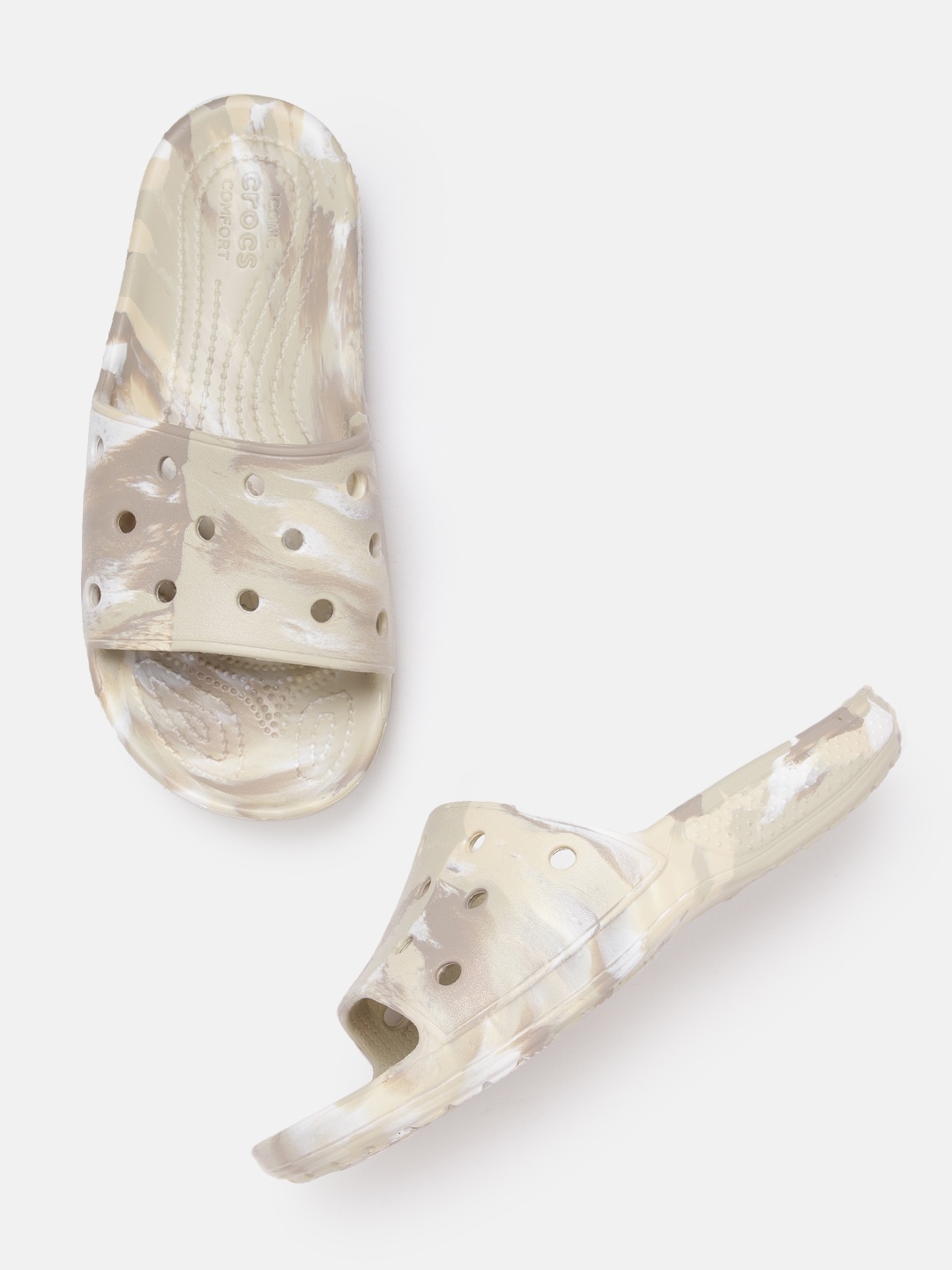 

Crocs Classic Crocs Marbled Slide, Beige