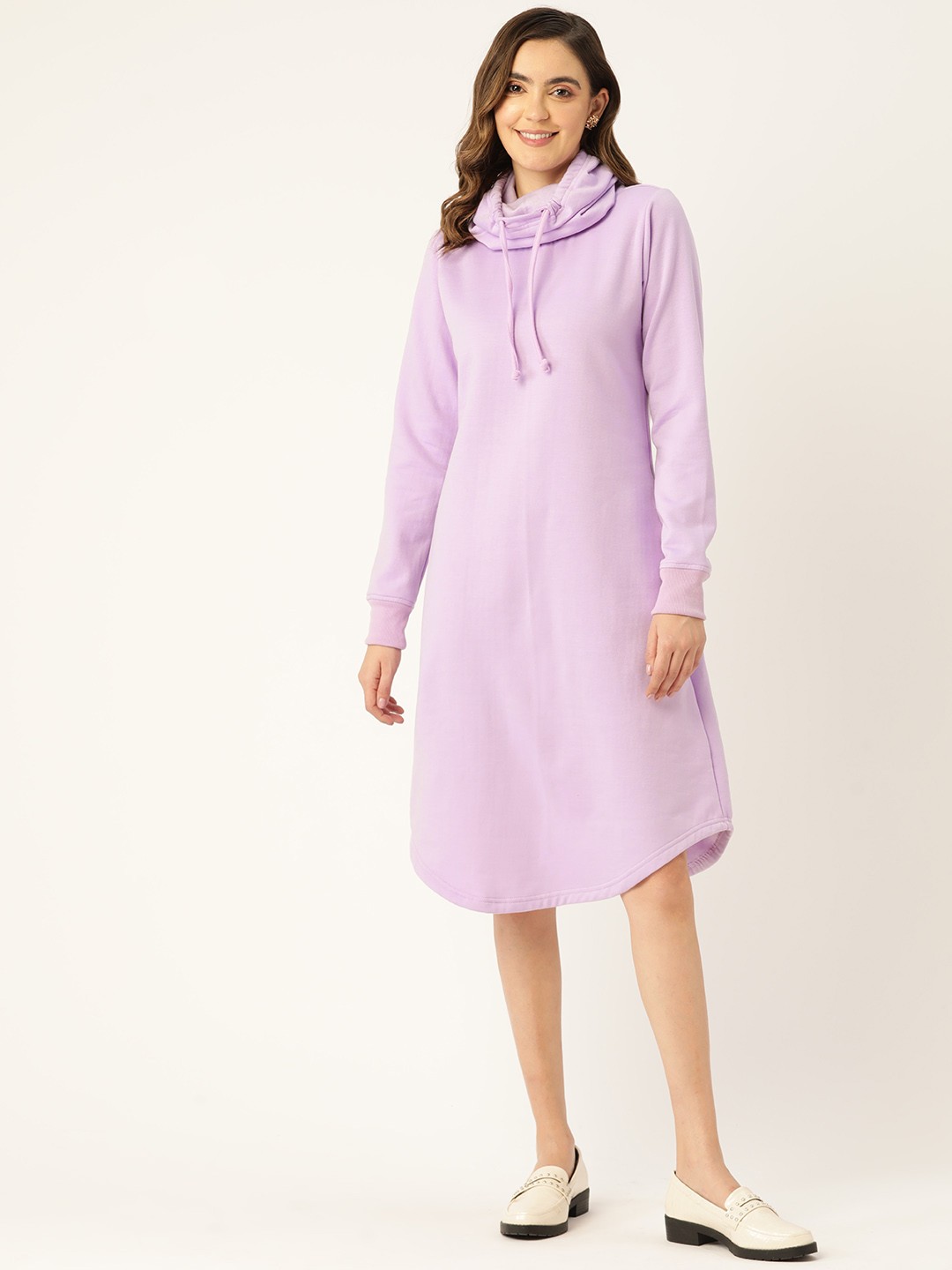 

BRINNS Fleece Hooded A-Line Dress, Lavender