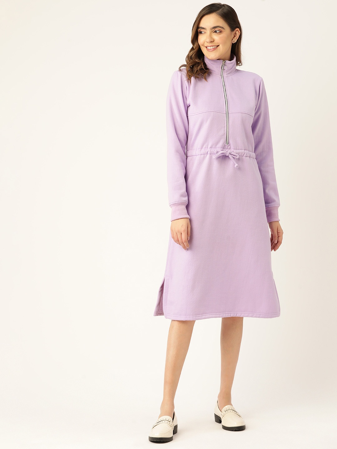 

BRINNS Fleece High Neck A-Line Dress, Lavender