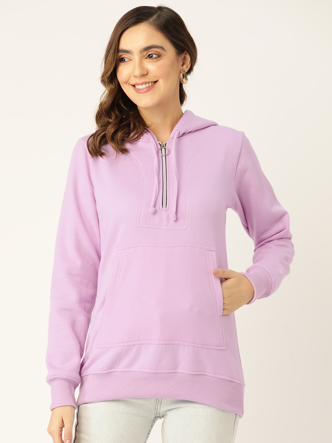 

BRINNS Women Fleece Hooded Sweatshirt, Lavender