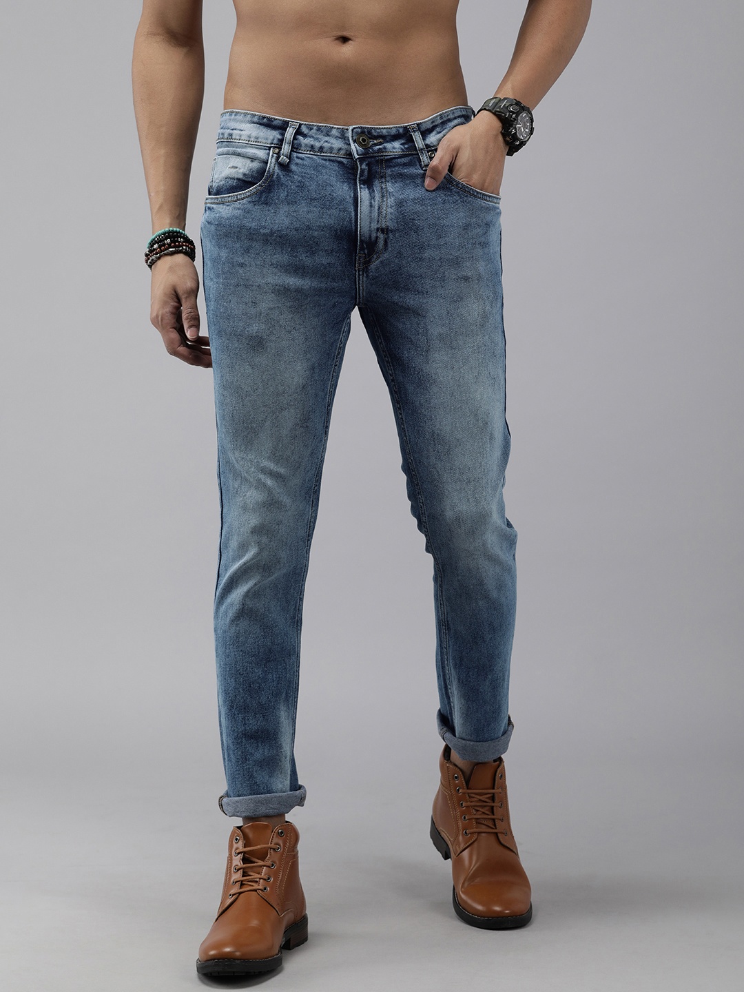 

Roadster Men Blue Skinny Fit Light Fade Jeans